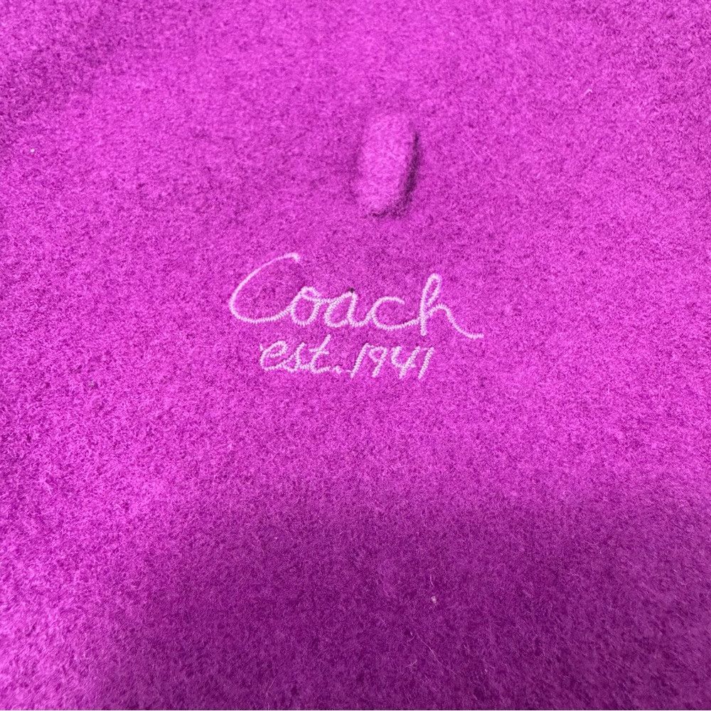 Coach NWT New Coach 100% Lambs Wool Amethyst Purple Beret Size M/ Size ONE SIZE - 4 Thumbnail
