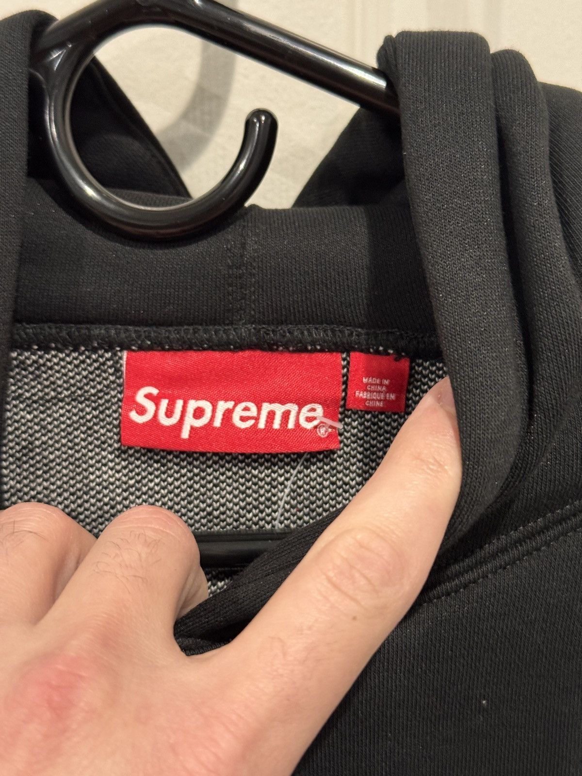 Supreme Big Logo Jacquard Hooded Sweatshirt Black size M