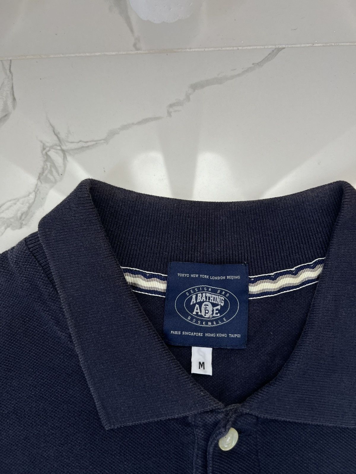 Bape BAPE SMALL LOGO RETRO RARE FADED POLO TEE Size US M / EU 48-50 / 2 - 3 Thumbnail