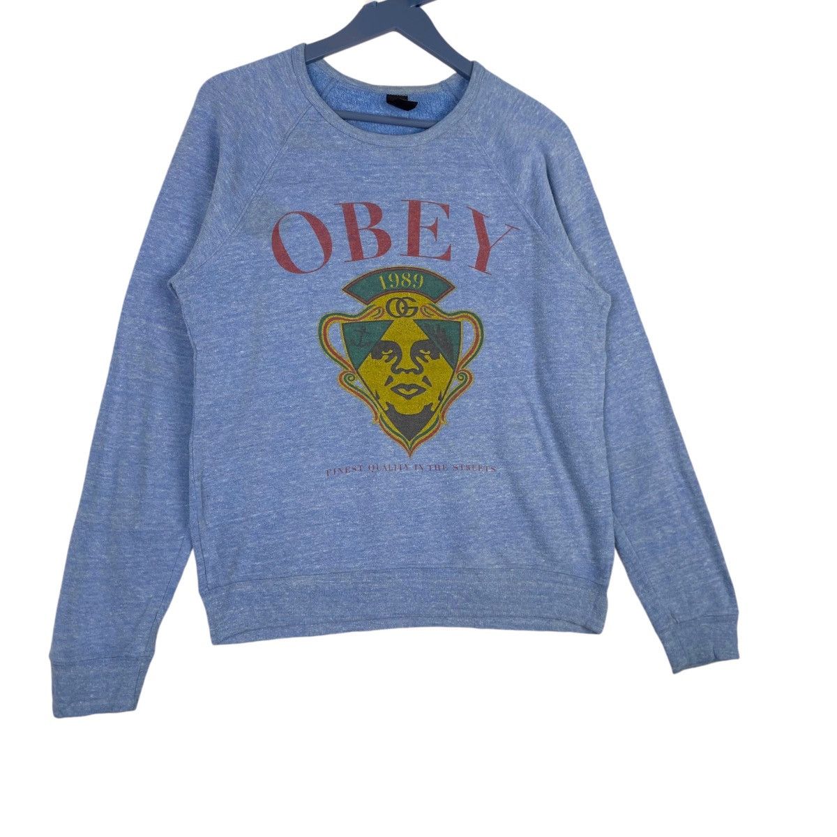 Obey × Vintage Vintage Obey Printed Crewneck Sweatshirt Blue Pullover Size US M / EU 48-50 / 2 - 3 Thumbnail