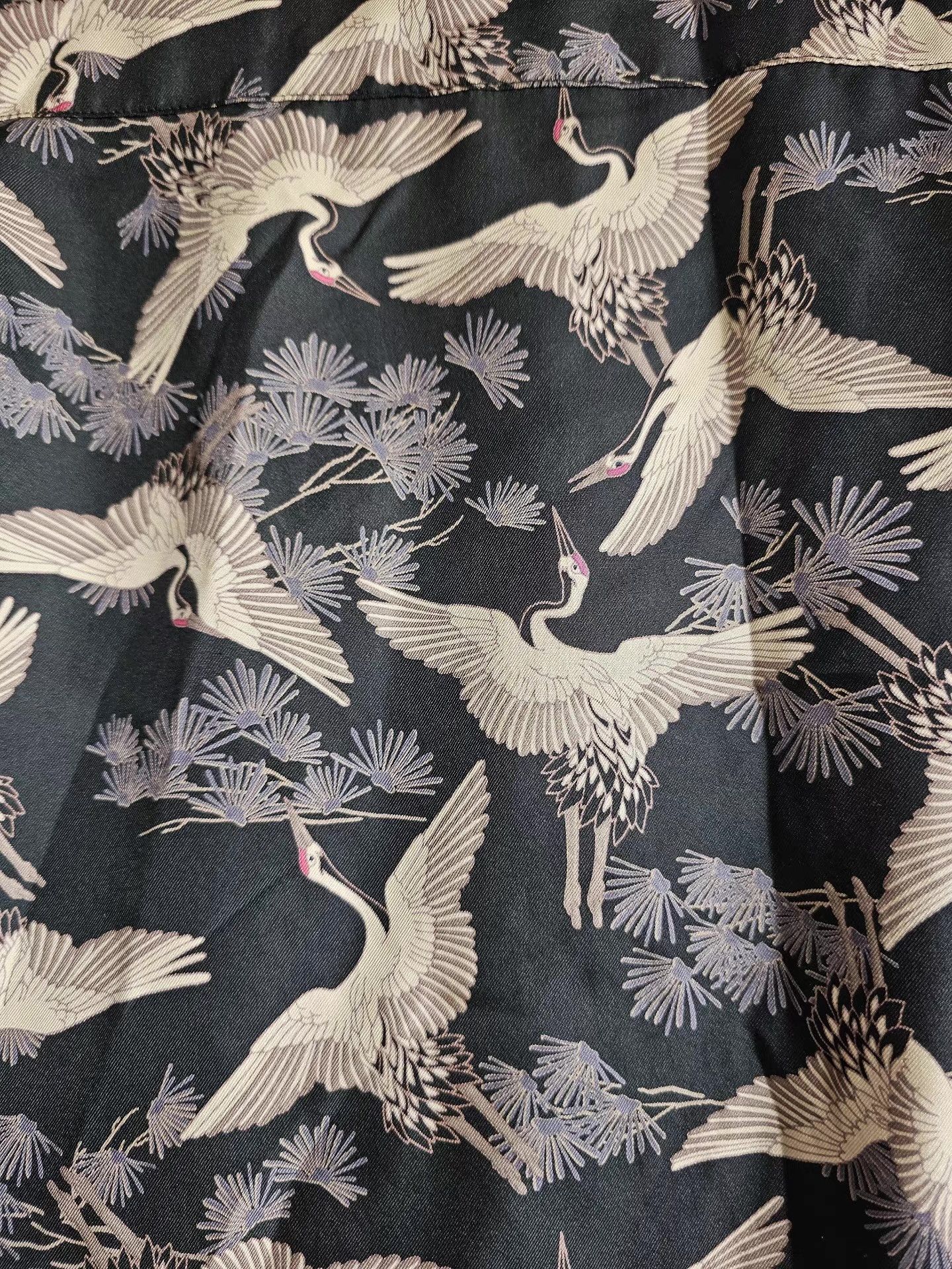 Amiri Amiri black short-sleeve shirt with white crane print, Size US M / EU 48-50 / 2 - 2 Thumbnail