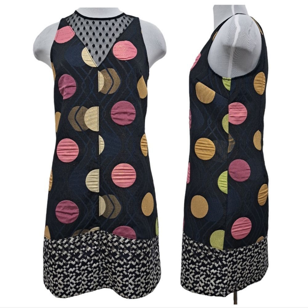 Anthropologie Anthropologie Maeve Tilde Polka Dot Palooza Retro Mod Metallic XS Black Motif NW Size XS / US 0-2 / IT 36-38 - 4 Thumbnail