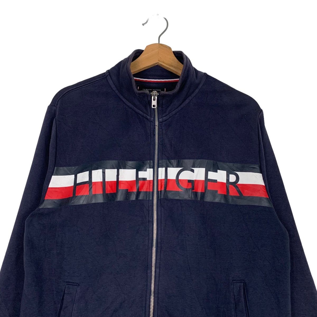 Tommy Hilfiger TOMMY HILFIGER Big Logo Sweater Jacket #0682-C31 Size US XL / EU 56 / 4 - 2 Thumbnail