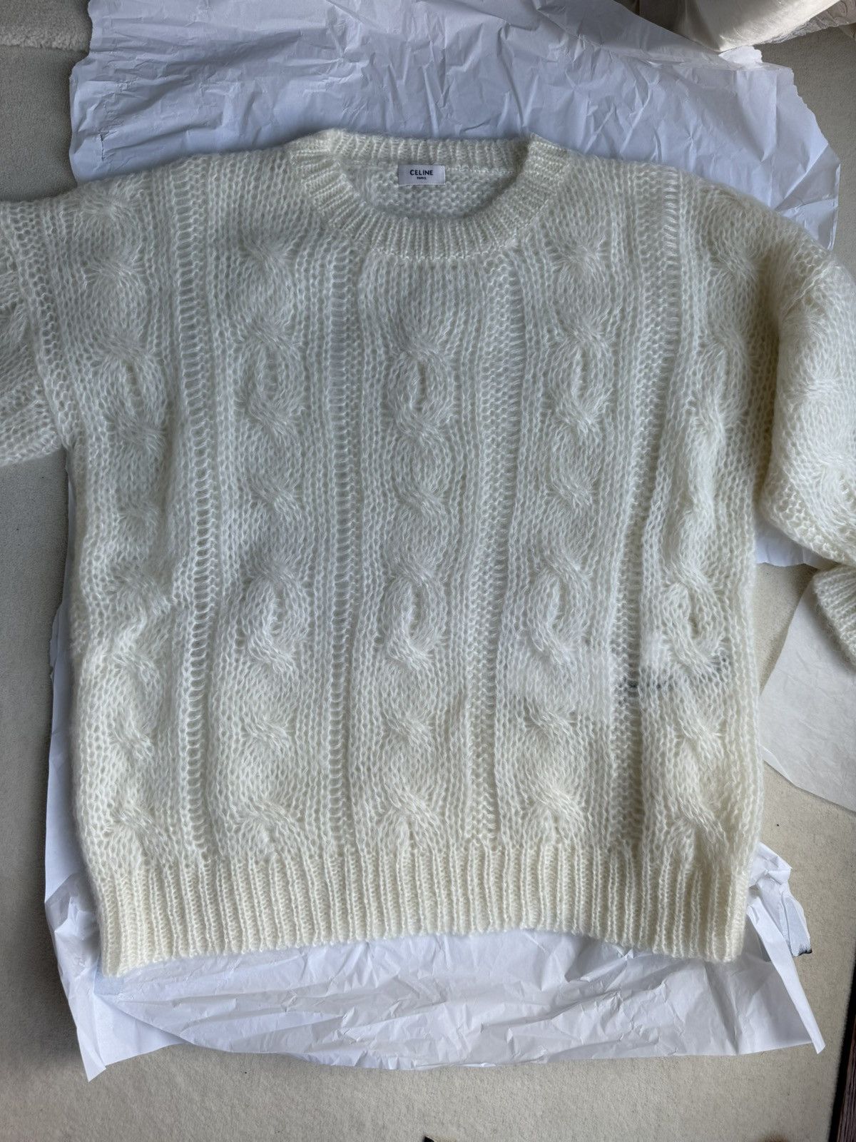 Celine $1.4k FW22 Celine boxy Aran sweater in mohair fisherman M Size US M / EU 48-50 / 2 - 7 Thumbnail