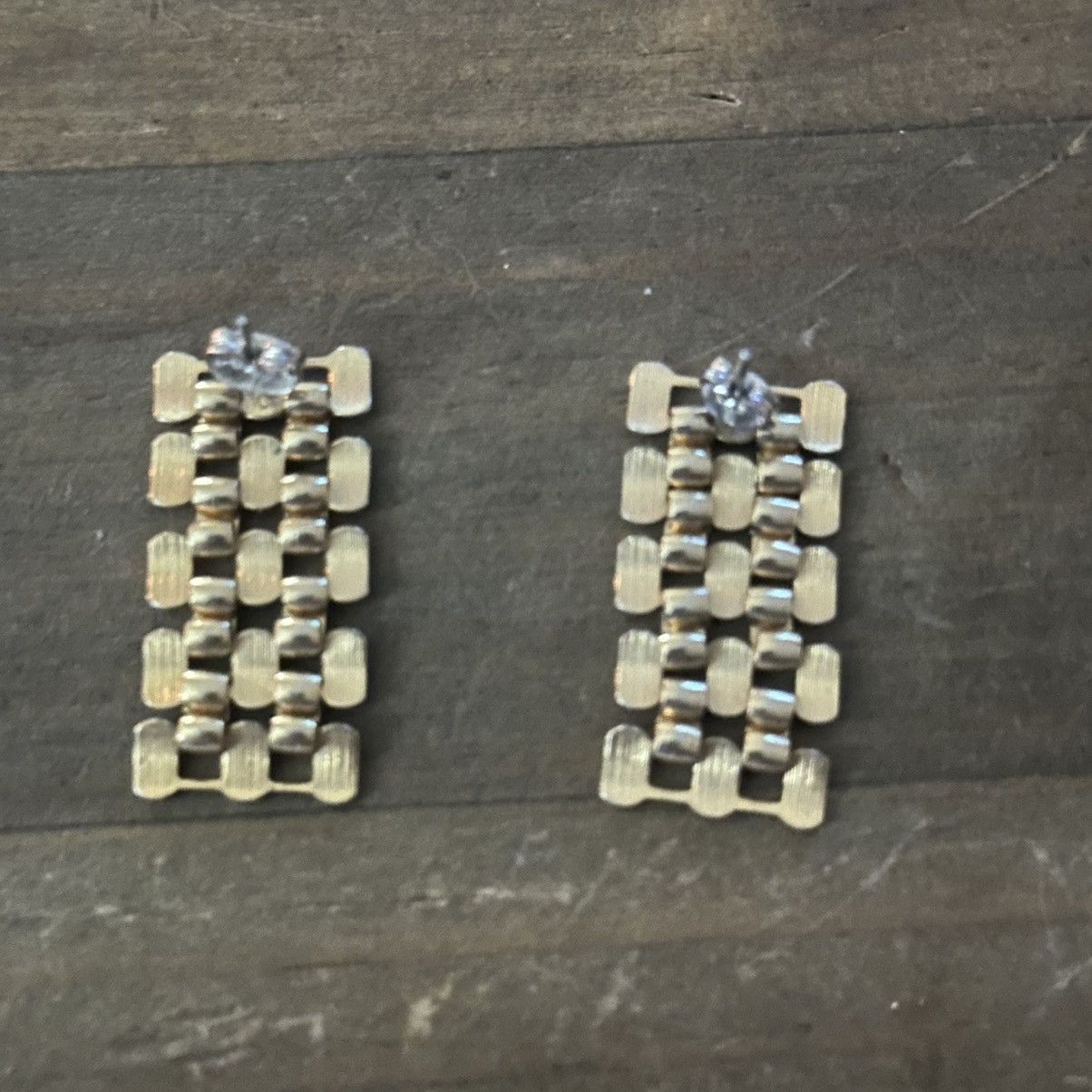 Vintage Vintage basketweave dangle post earrings Size ONE SIZE - 3 Thumbnail