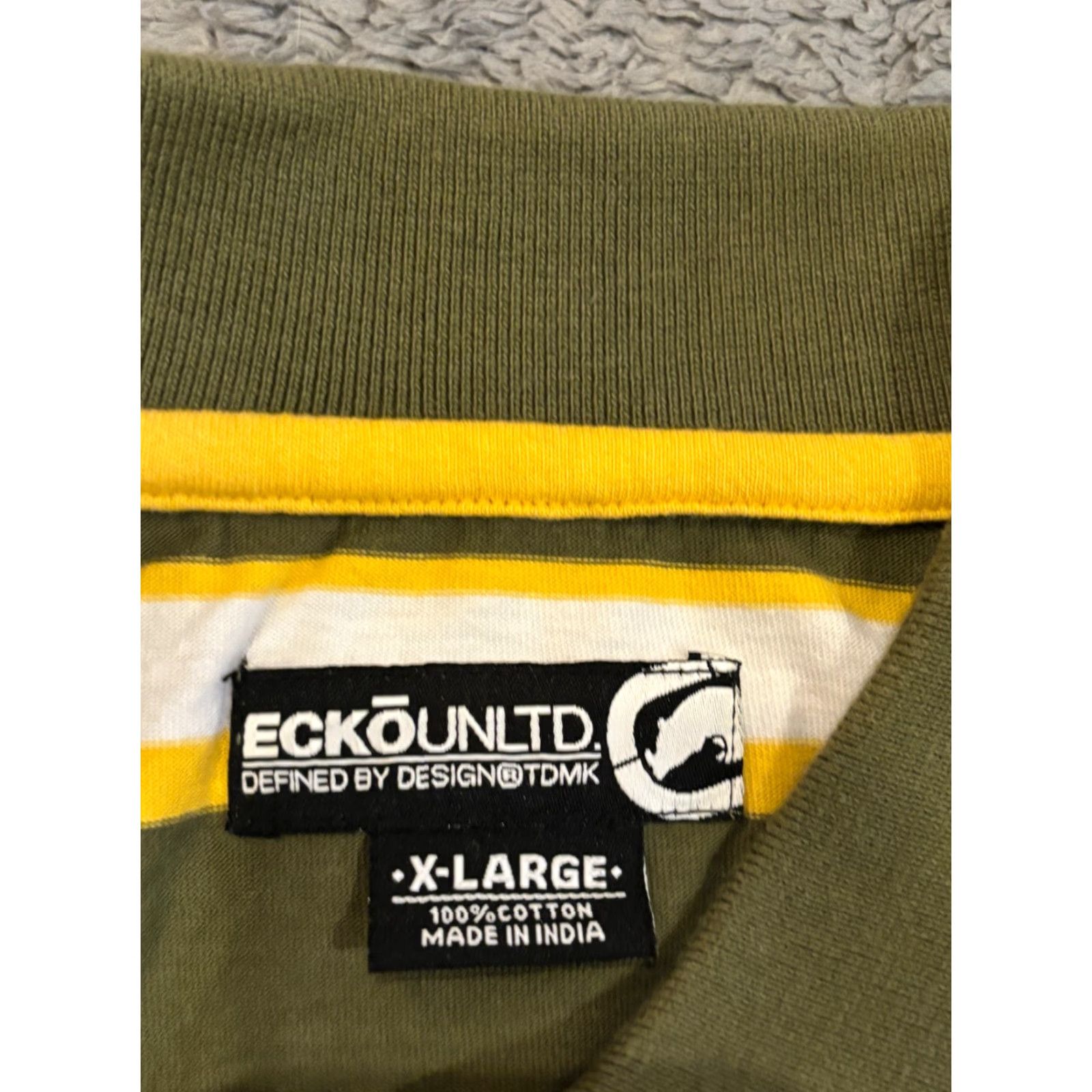 Ecko Unltd. VINTAGE Ecko Unltd. Striped Polo Shirt Mens XL Green Hip Hop Shirt Size US XL / EU 56 / 4 - 2 Thumbnail
