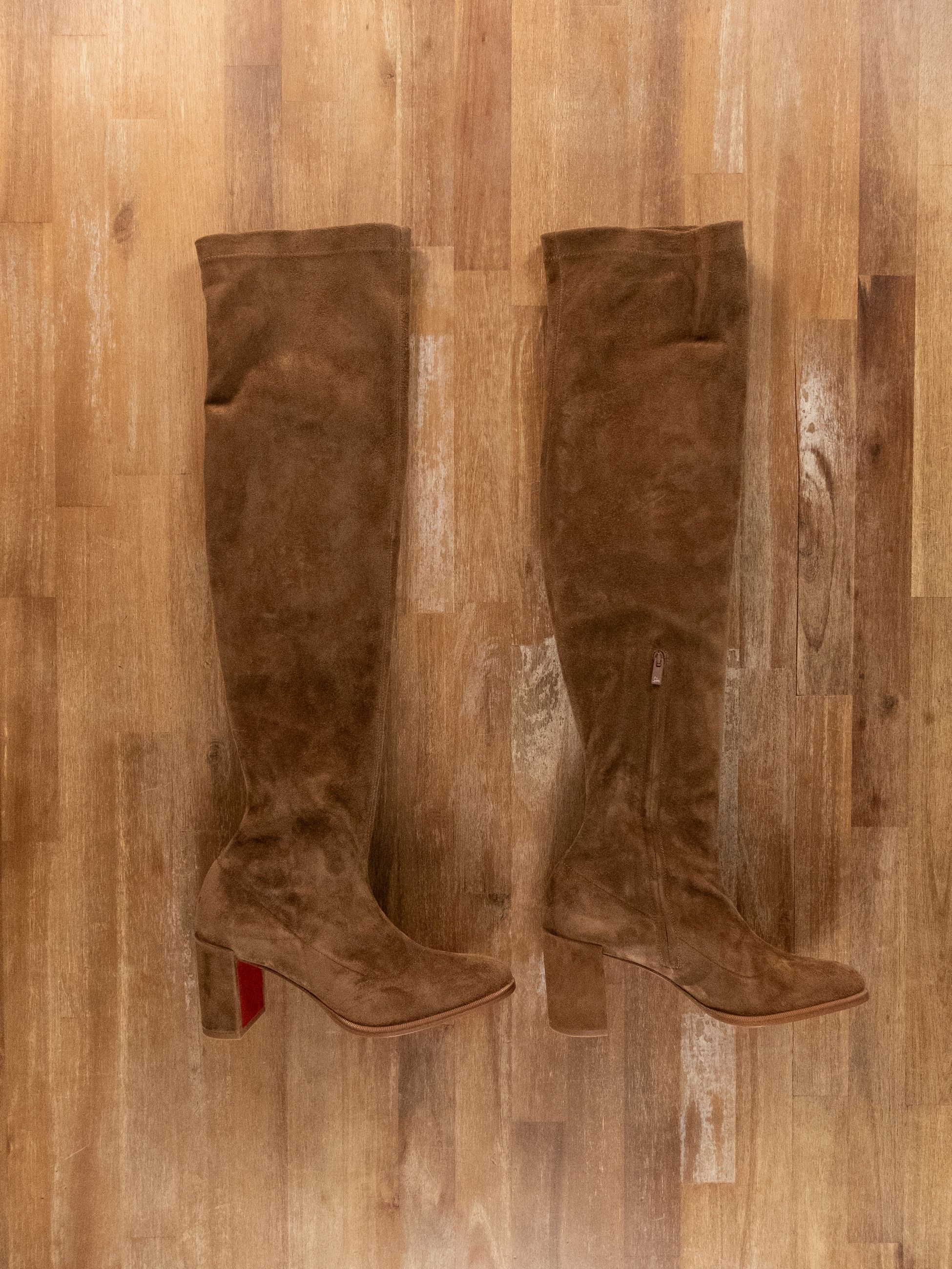 Christian Louboutin CHRISTIAN LOUBOUTIN Stretchadoxa brown suede tall boots 7 37 Size US 7 / IT 37 - 3 Thumbnail