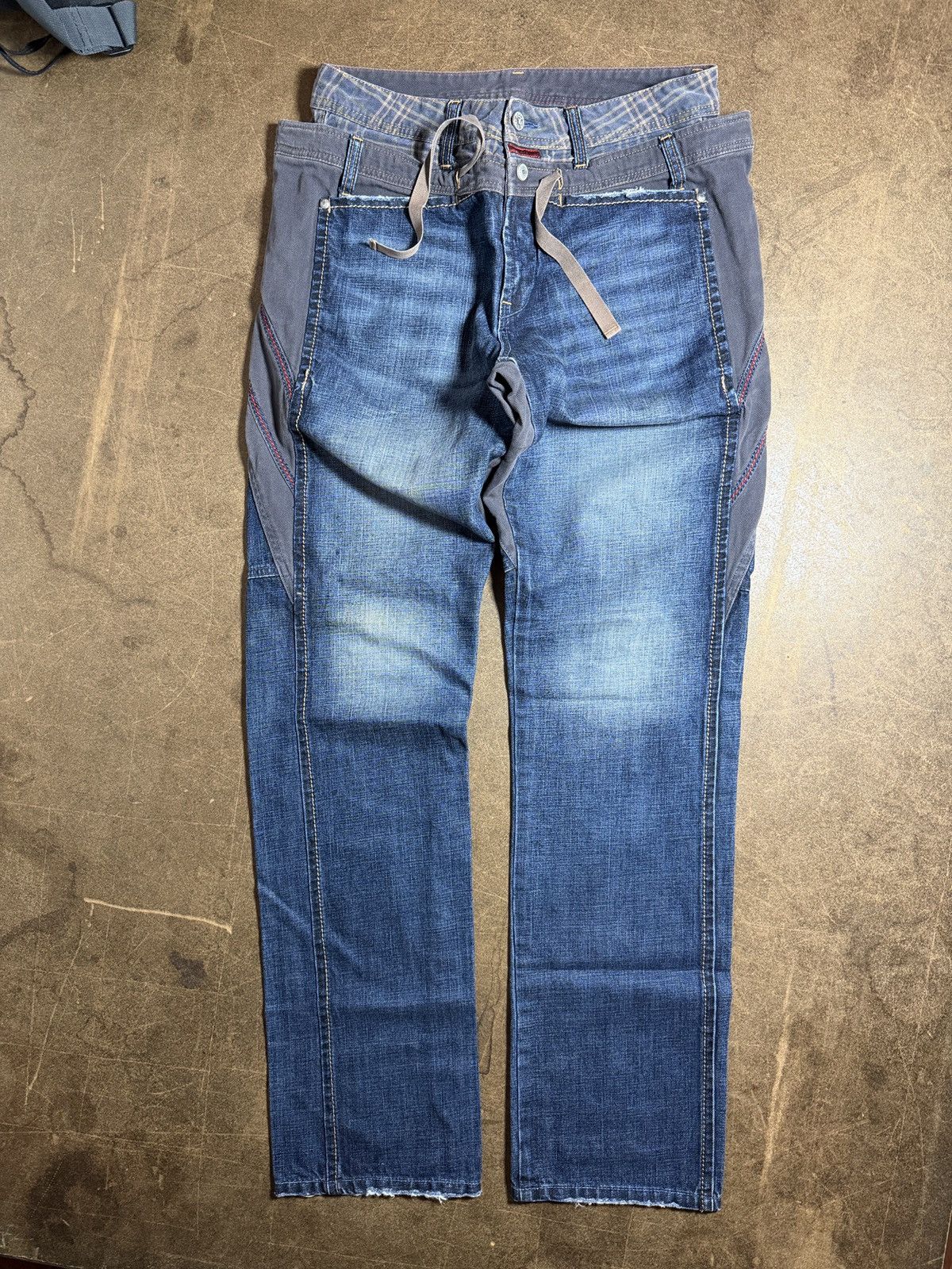 Marithe + Francois Girbaud DOUBLE LAYERED WAISTBAND FLANNEL DENIM Size US 30 / EU 46 - 1 Thumbnail