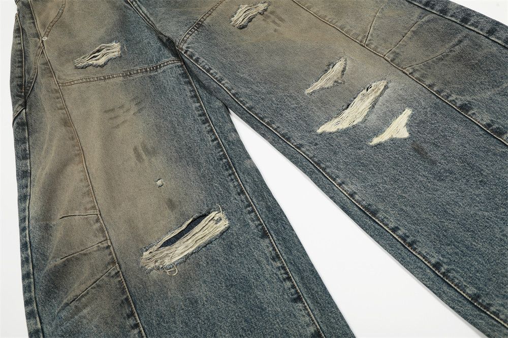 Vintage Distressed men's punk high street dirty vintage ripped jeans Size US 32 / EU 48 - 4 Thumbnail