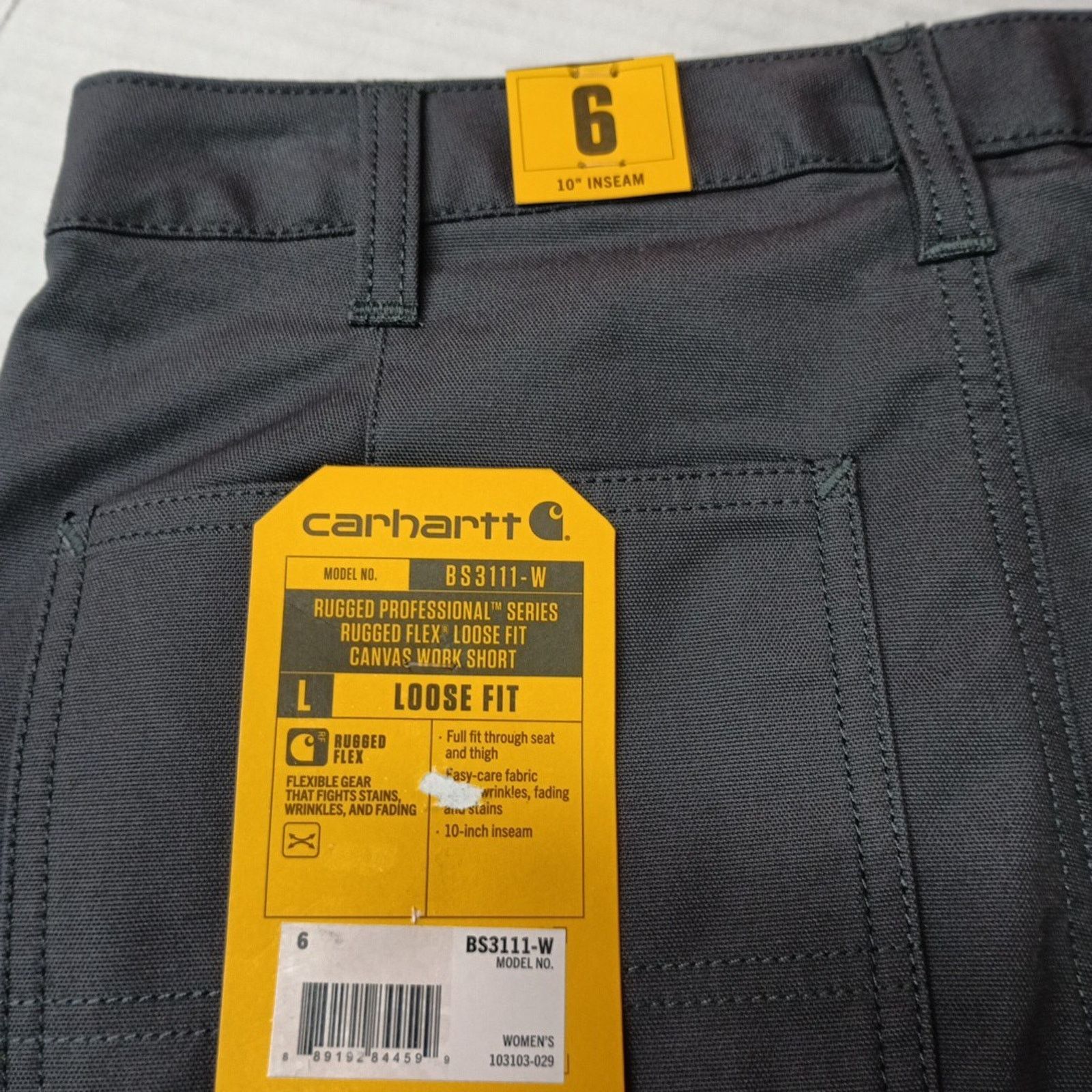 Carhartt Carhartt Women's Canvas Work Shorts Gray Loose Flex Size 6 Size 28" / US 6 / IT 42 - 5 Thumbnail