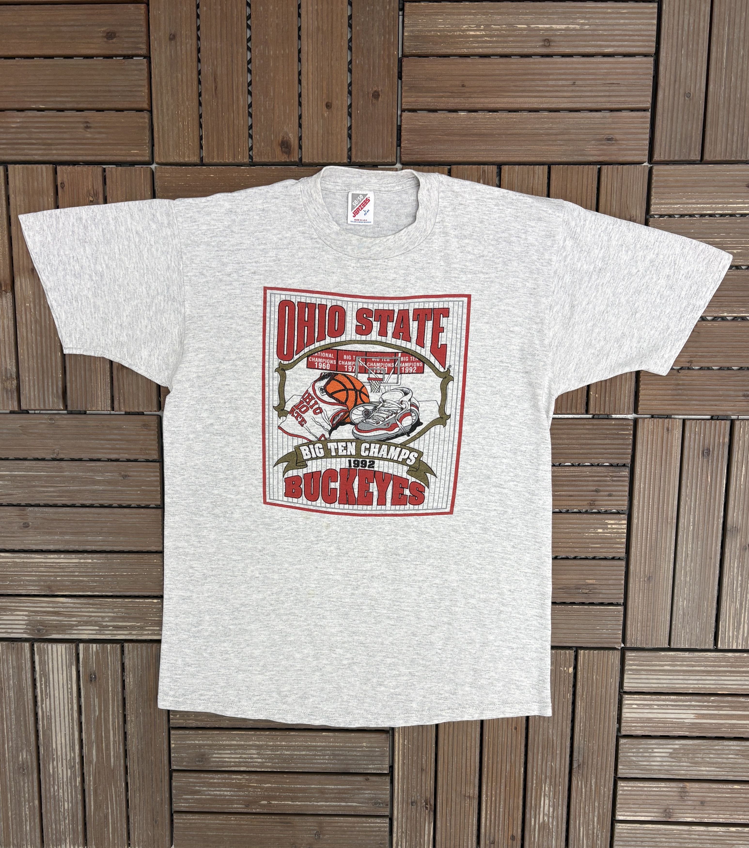 Vintage Ohio State Buckeyes Basketball 1992 Big Ten Champs Tee Size US L / EU 52-54 / 3 - 1 Thumbnail