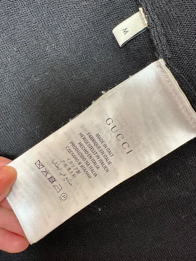 Gucci Gucci Little Bee College Cardigan Classic Black Wool Cardig Size US M / EU 48-50 / 2 - 3 Thumbnail