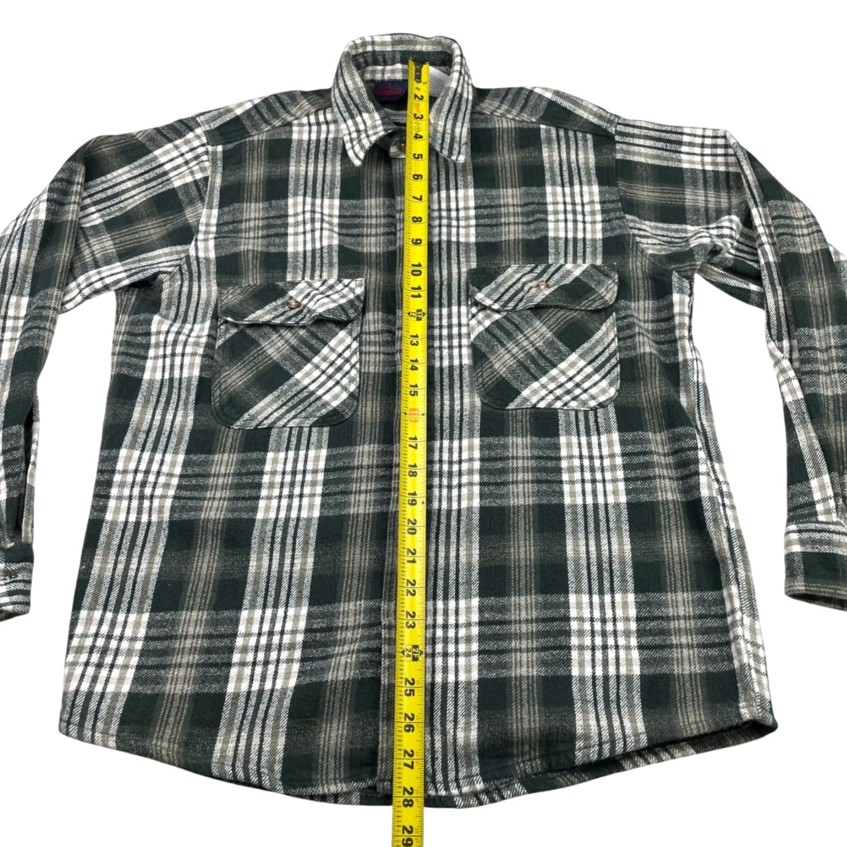 BB Dakota VINTAGE Dakota Men's Flannel Work Shirt Green Plaid Medium Shirt/Adult/Regular Fit/Buttons/Cotton Chest Pockets Size US M / EU 48-50 / 2 - 5 Thumbnail
