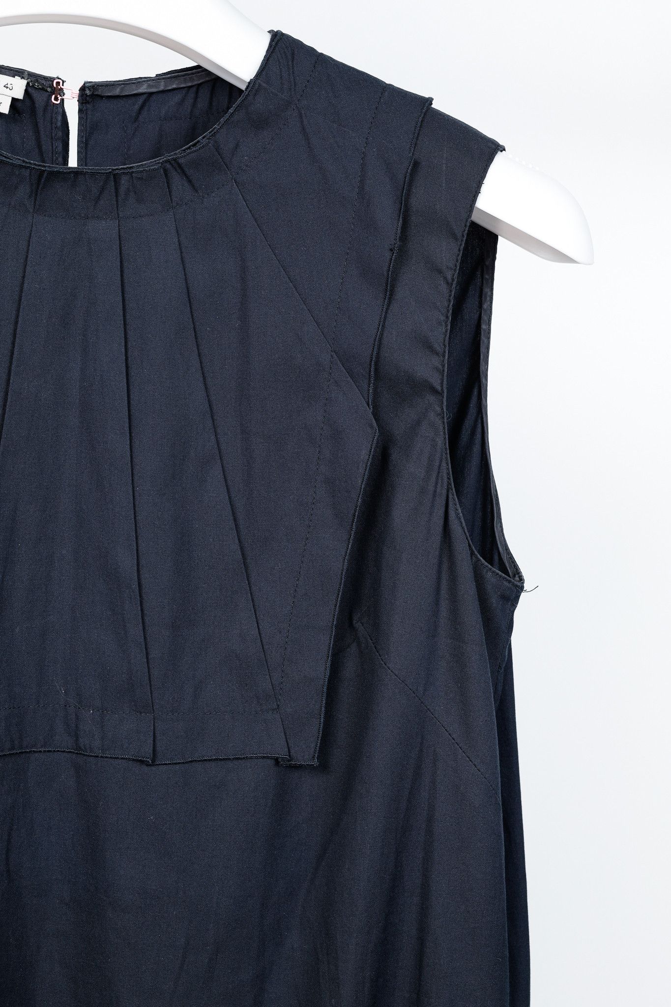 Miu Miu Miu Miu Navy Cotton Ruffled-Hem Mini Dress Size S / US 4 / IT 40 - 5 Thumbnail