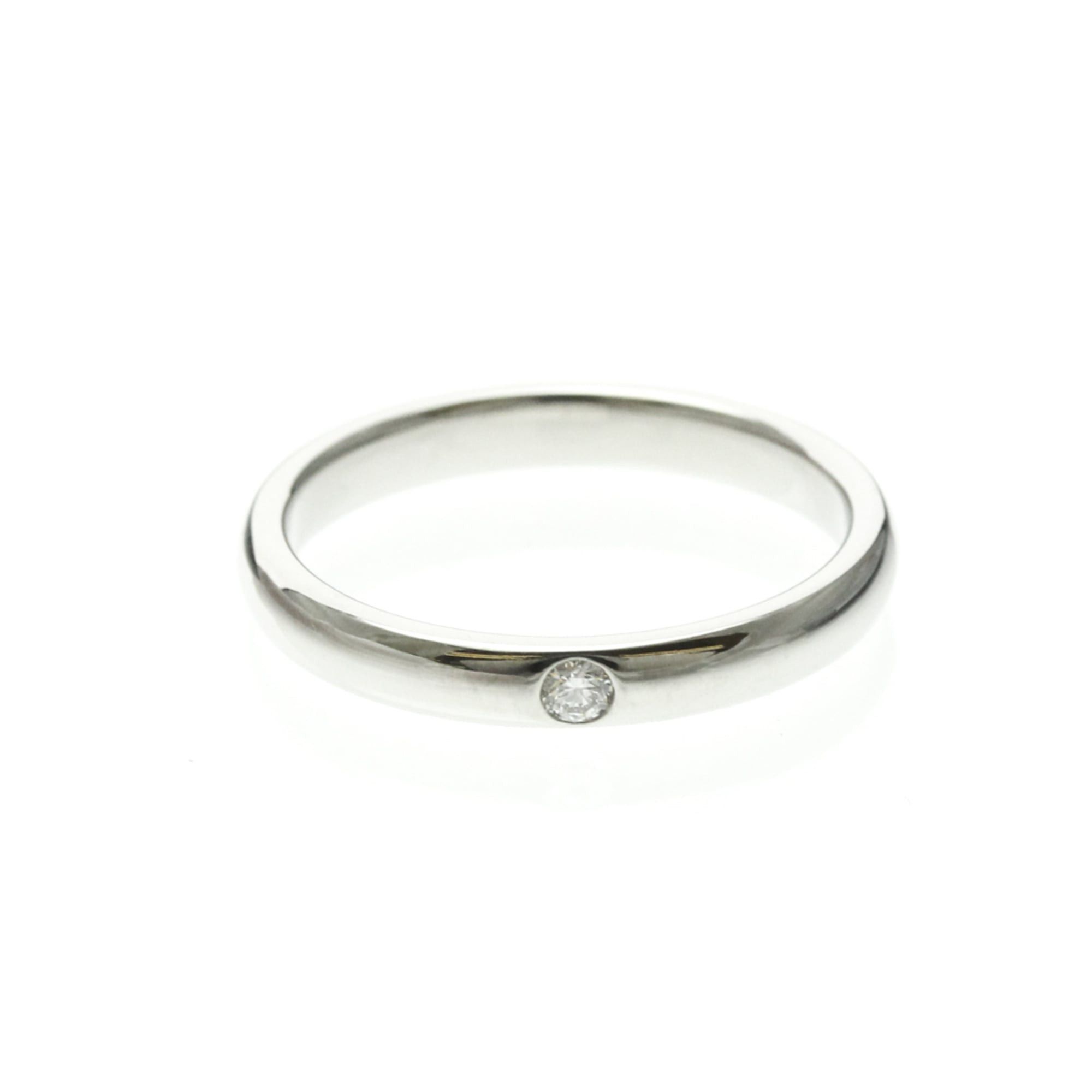 Harry Winston Harry Winston Wedding Band Ring With 1 Diamond Platinum Fashion Diamond Band Ring Silver Size ONE SIZE - 1 Thumbnail