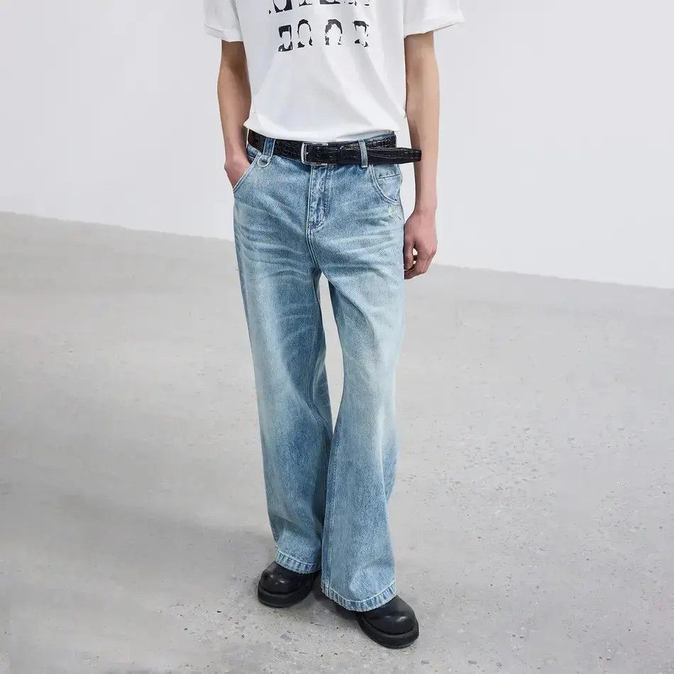 Japanese Brand Retro loose straight leg wide leg jeans Size US 32 / EU 48 - 2 Thumbnail
