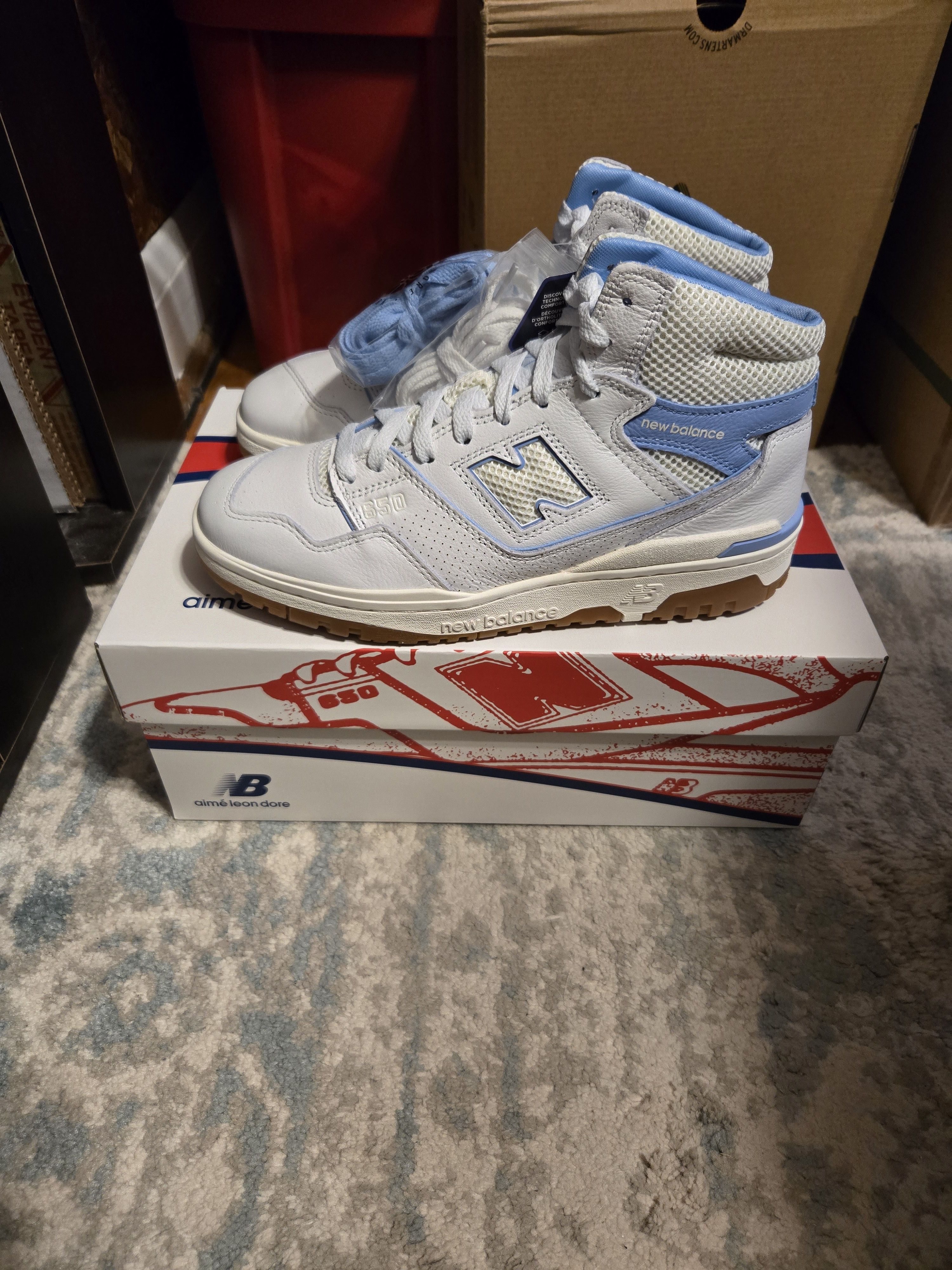 New Balance Aimé Leon Dore x New Balance 650R White Blue Haze Gum Size US 7.5 / EU 40-41 - 4 Thumbnail