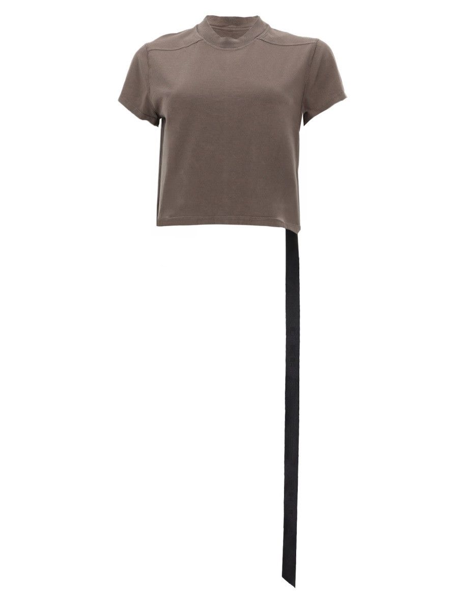 Rick Owens Drkshdw RICK OWENS DRKSHDW "CROPPED SMALL LEVEL T" T-SHIRT - BROWN Size S / US 4 / IT 40 - 1 Thumbnail