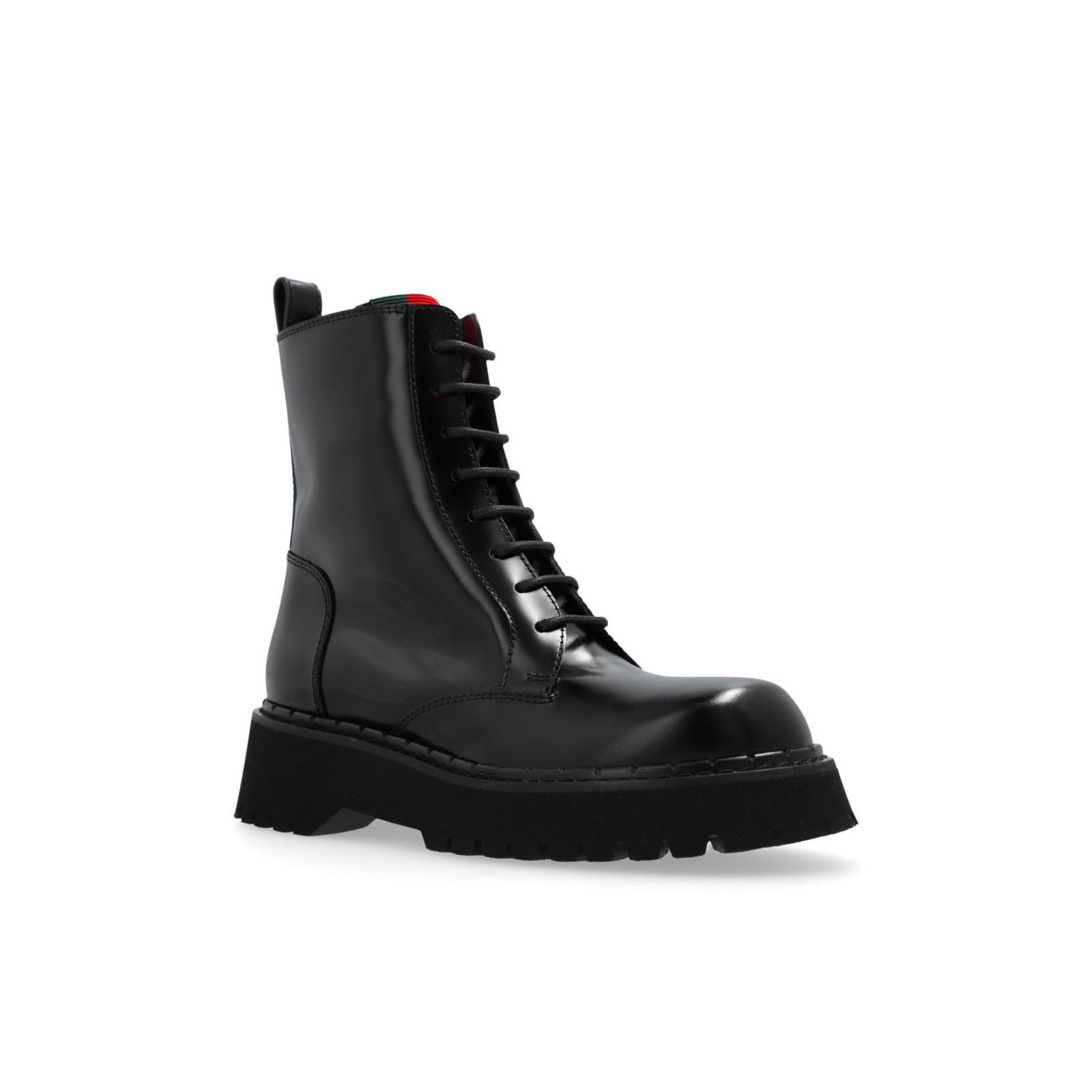 Gucci GUCCI Black Leather With Web Ankle Boots New & Authentic (Wo Size US 5 / IT 35 - 3 Thumbnail
