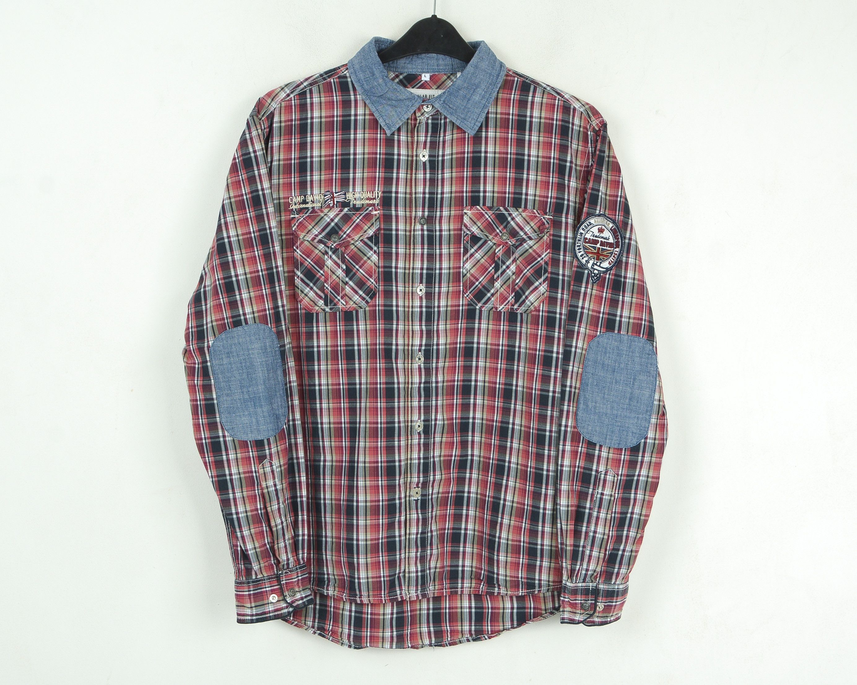 Camp David Casual Shirt Long Sleeve Button Embroidery Check Regular Size US L / EU 52-54 / 3 - 1 Thumbnail