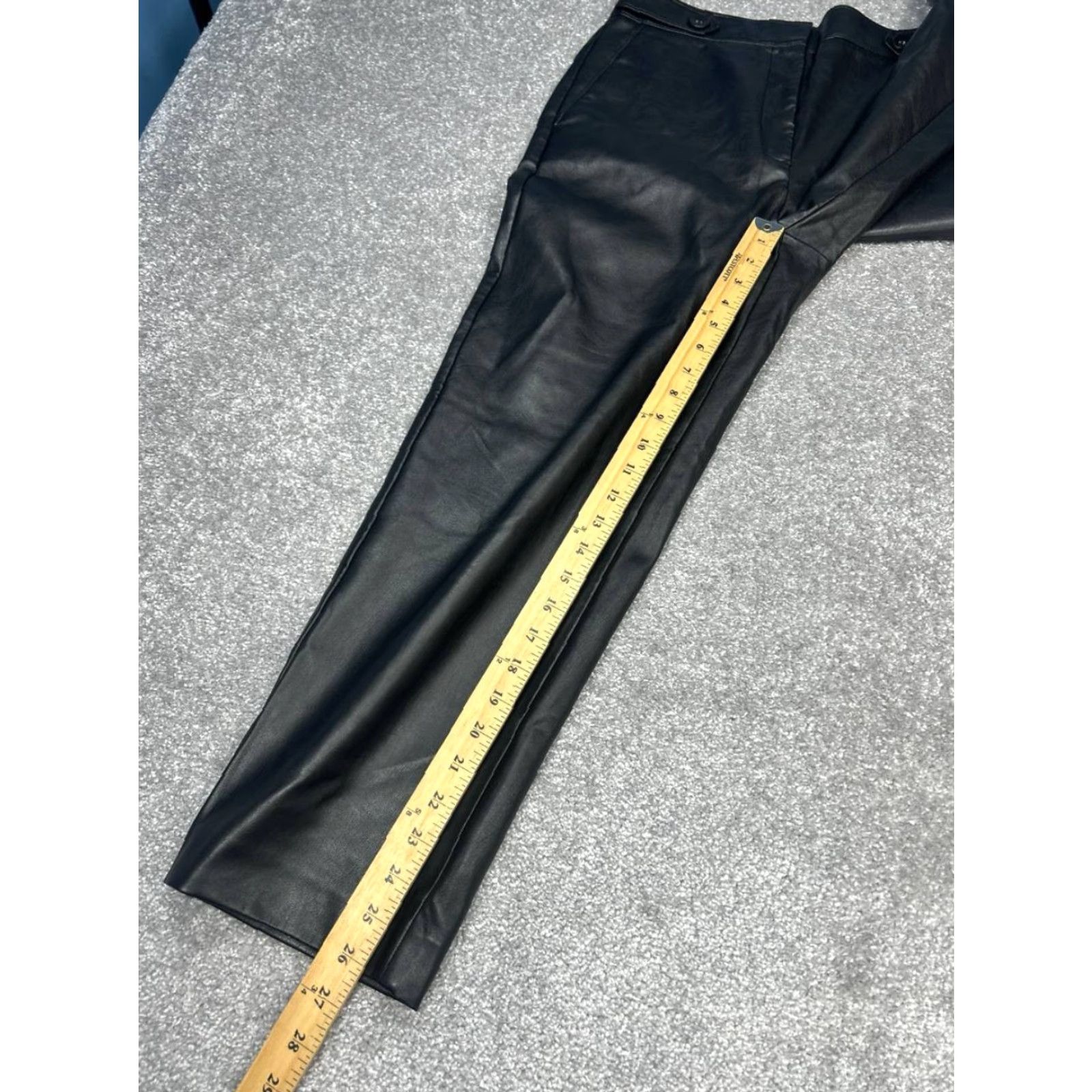 Ann Taylor Ann Taylor Chino Pants Womens 4 Black Faux Leather Casual High Rise Straight Leg Size 27" / US 4 / IT 40 - 3 Thumbnail