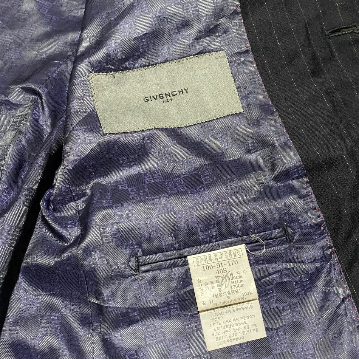 Givenchy Vintage Givenchy Pinstripe Blazer Size 40S - 6 Thumbnail