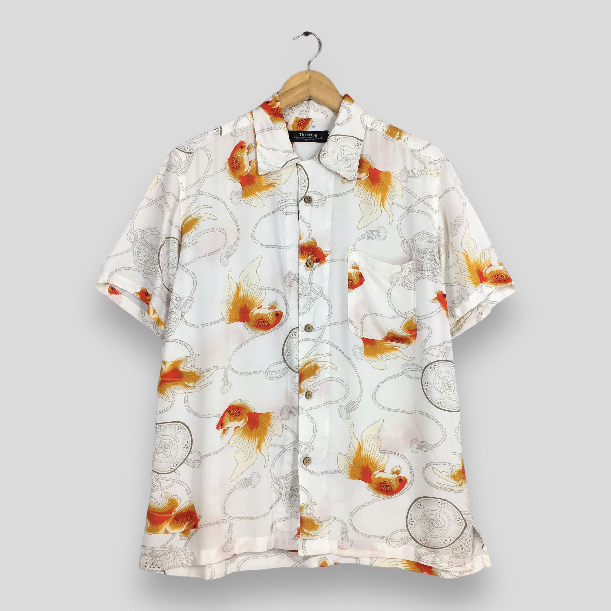 Sun Surf Vintage Hawaiian Surf Japanese Gold Fish Rayon Shirt Large Size US L / EU 52-54 / 3 - 1 Thumbnail