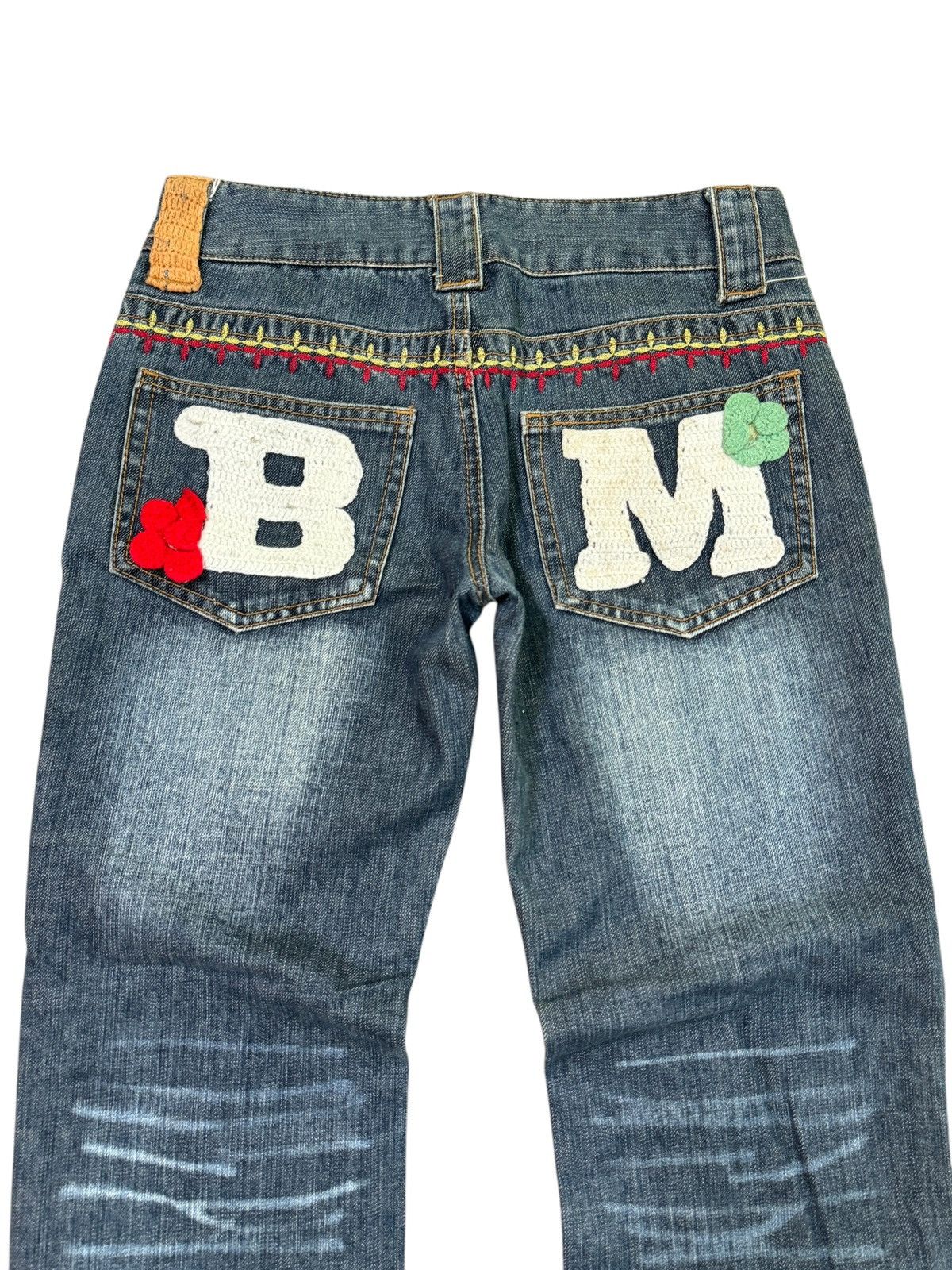 Japanese Brand BLUE MOON BLUE PRINTED POEM SURF EMBROIDERY LOW RISE DENIM Size US 28 / EU 44 - 11 Thumbnail