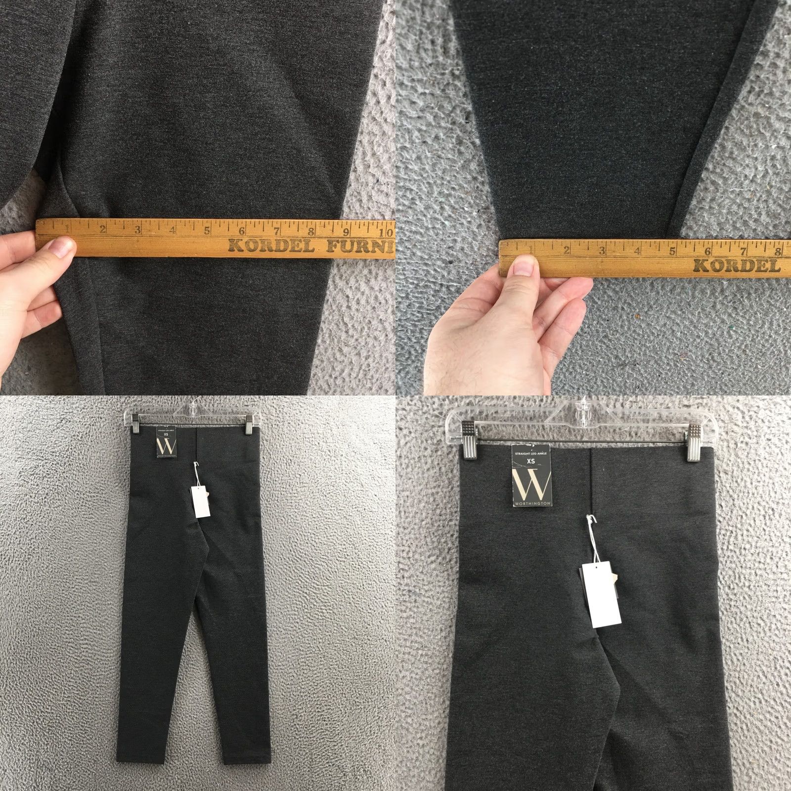 Worthington Worthington Straight Leg Ankle Pants Womens XS Gray Mid Rise Pull On Stretch NEW Size 26" / US 2 / IT 38 - 8 Thumbnail