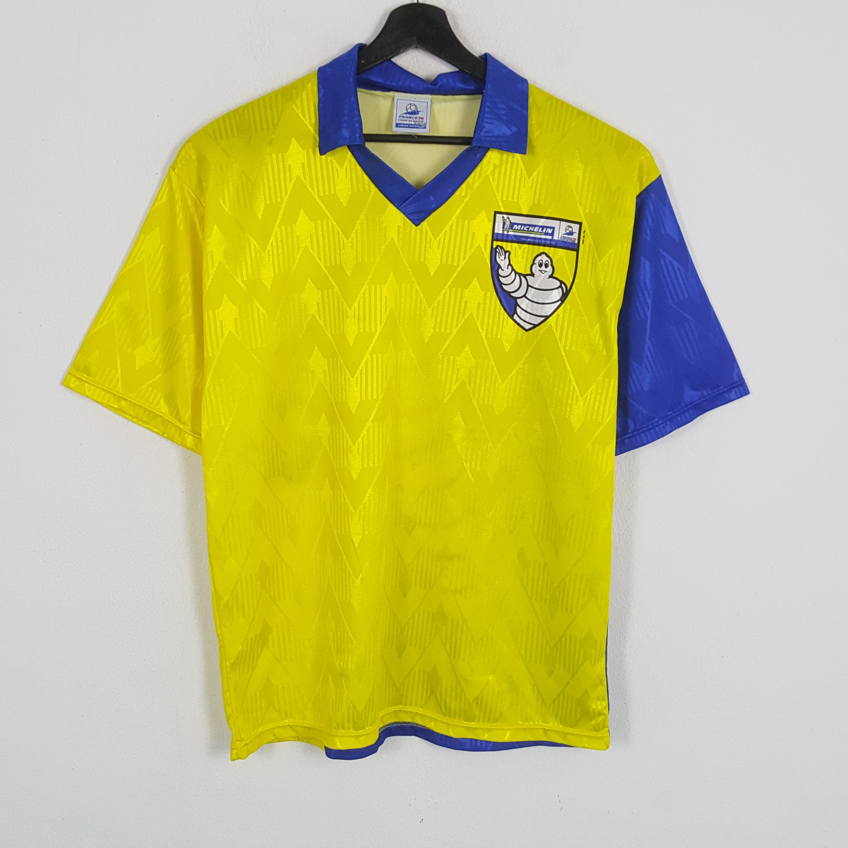 Vintage MICHELIN WORLD CUP FRANCE 98 Promo Style Jersey Size US L / EU 52-54 / 3 - 3 Thumbnail