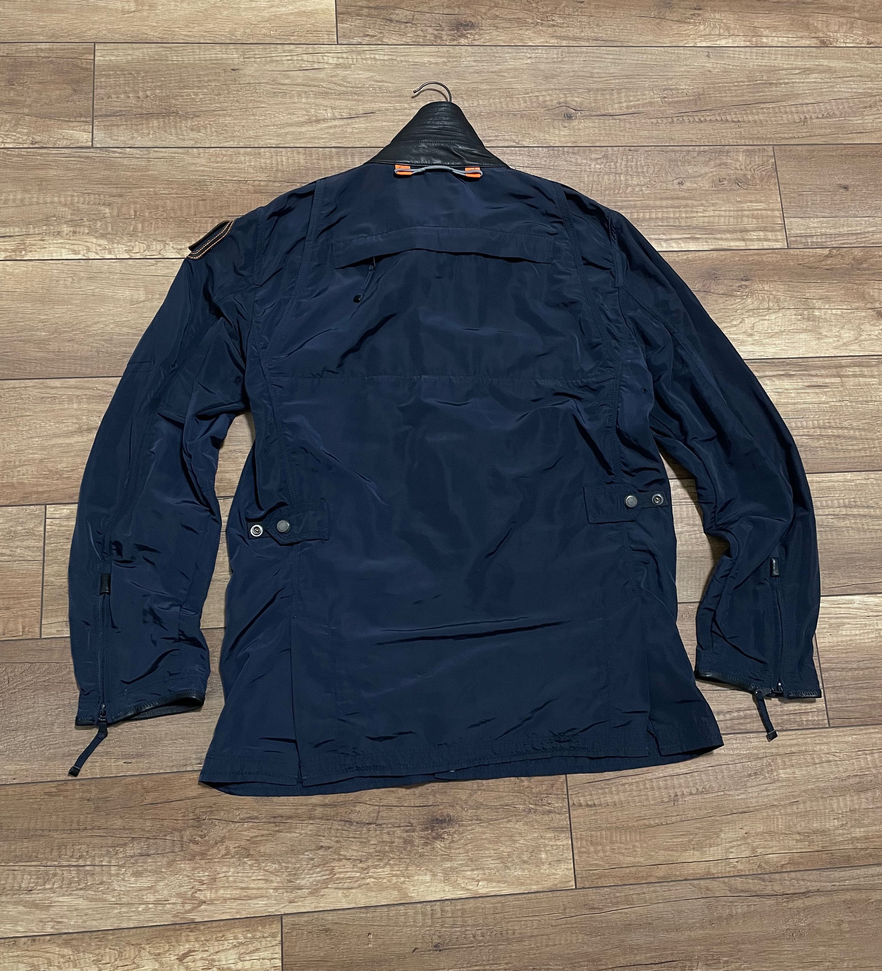 Parajumpers Parajumpers Navy Nylon Leather Long Coat Jacket Size US XL / EU 56 / 4 - 8 Thumbnail