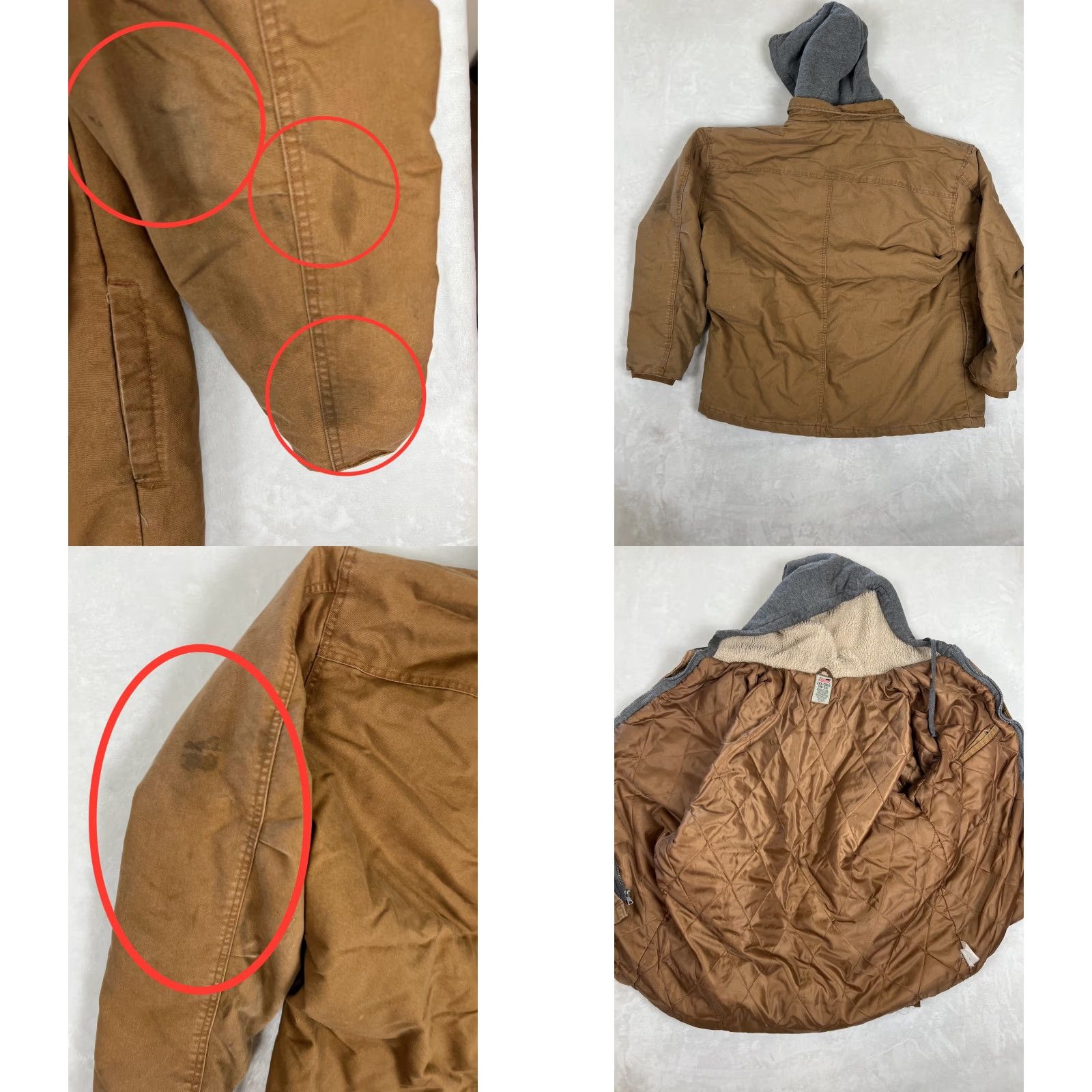 Dickies Dickies Hooded Jacket Duck Canvas Brown Men’s 2XL Quilted Lined Work Coat Bomber Zipper Size US M / EU 48-50 / 2 - 9 Thumbnail