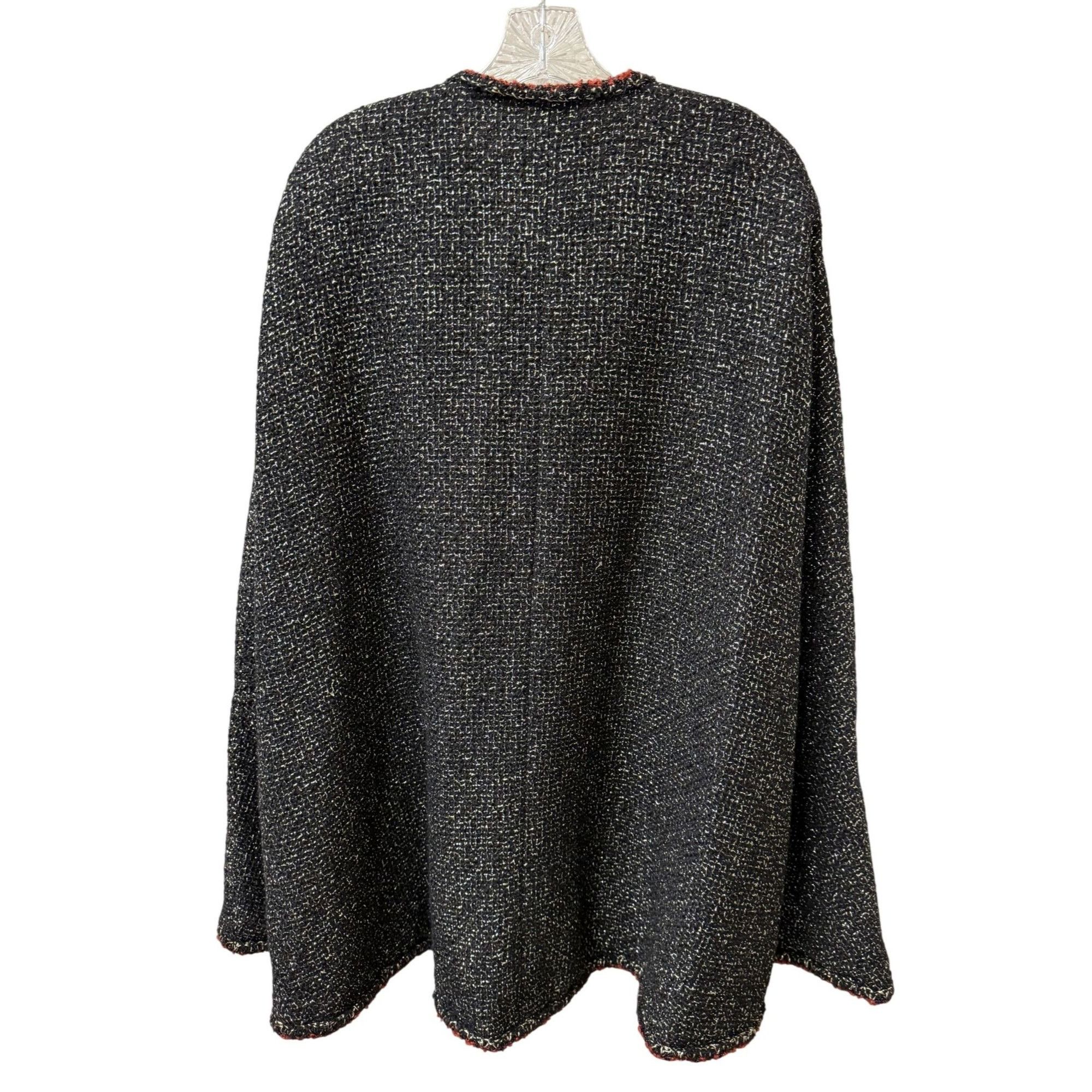 Chanel Chanel Womens Tweed Cape Jacket Black/Red Trim Wool Blend Si Size XS / US 0-2 / IT 36-38 - 2 Thumbnail