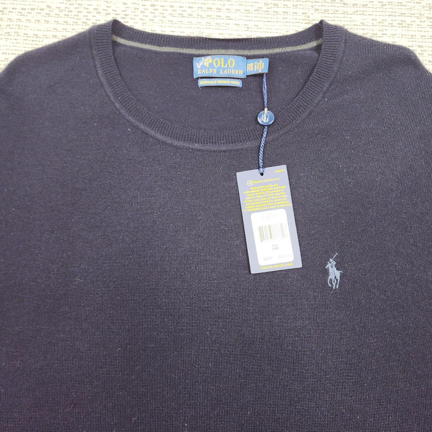 Polo Ralph Lauren Polo Ralph Lauren Sweater Mens 2XB Wool Crewneck Pullover NWT Blue Big & Tall Size US XXL / EU 58 / 5 - 5 Thumbnail