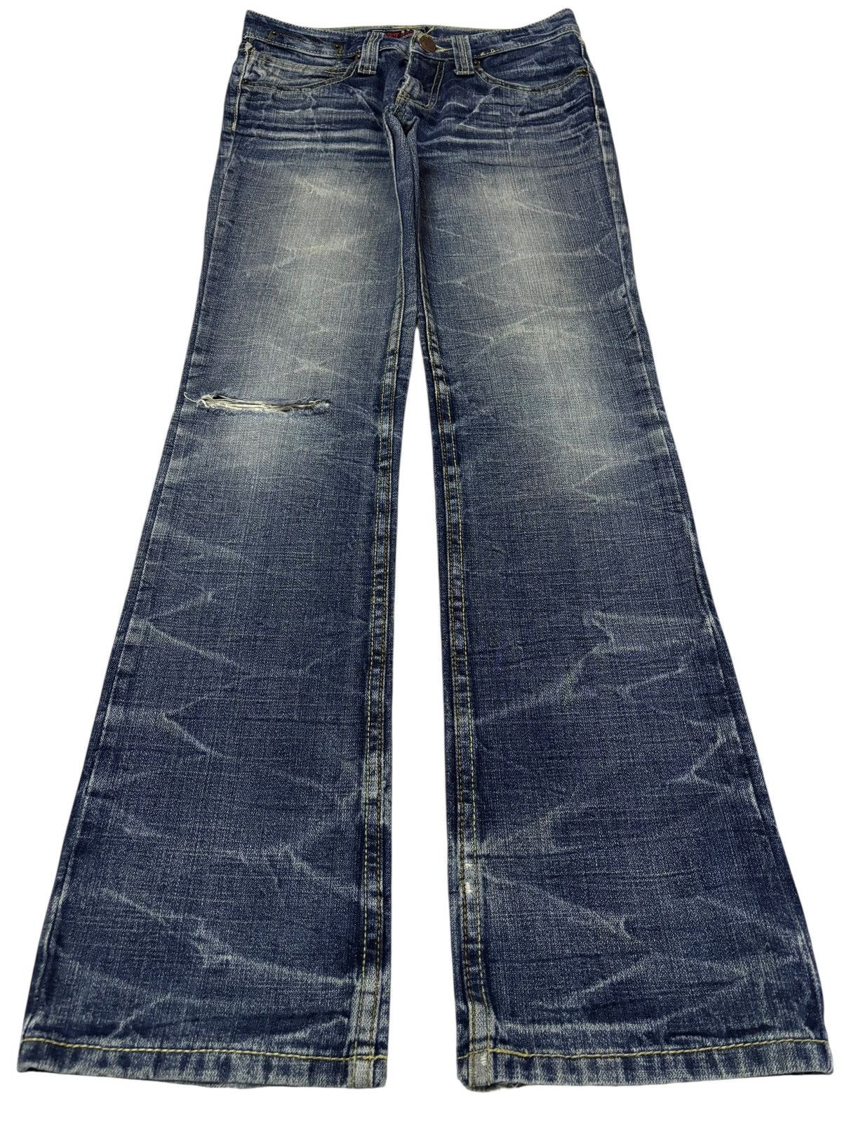Japanese Brand Vtg Africa Taro Japan Flare Honeycomb Faded Distressed Jeans Size US 28 / EU 44 - 1 Thumbnail