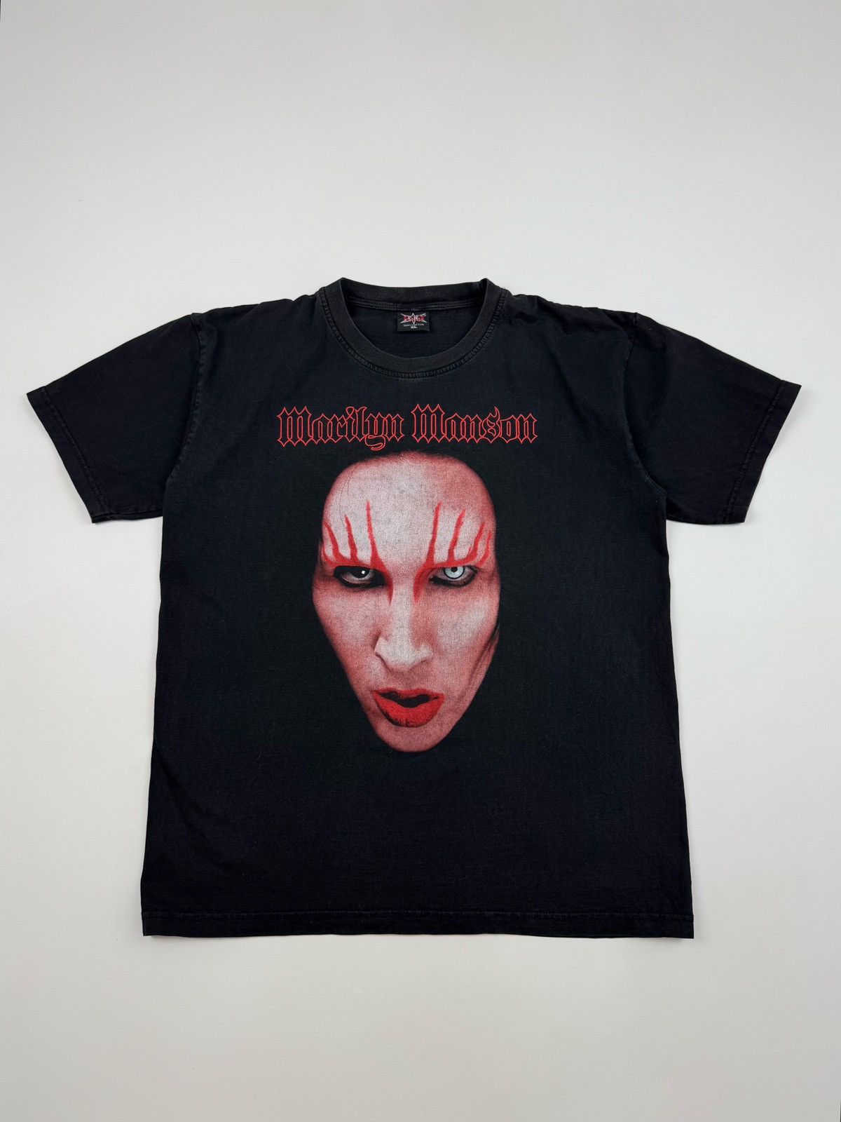 Band Tees × Vintage Distressed Y2K Marilyn Manson Face Graphic T-Shirt Size US XL / EU 56 / 4 - 1 Thumbnail