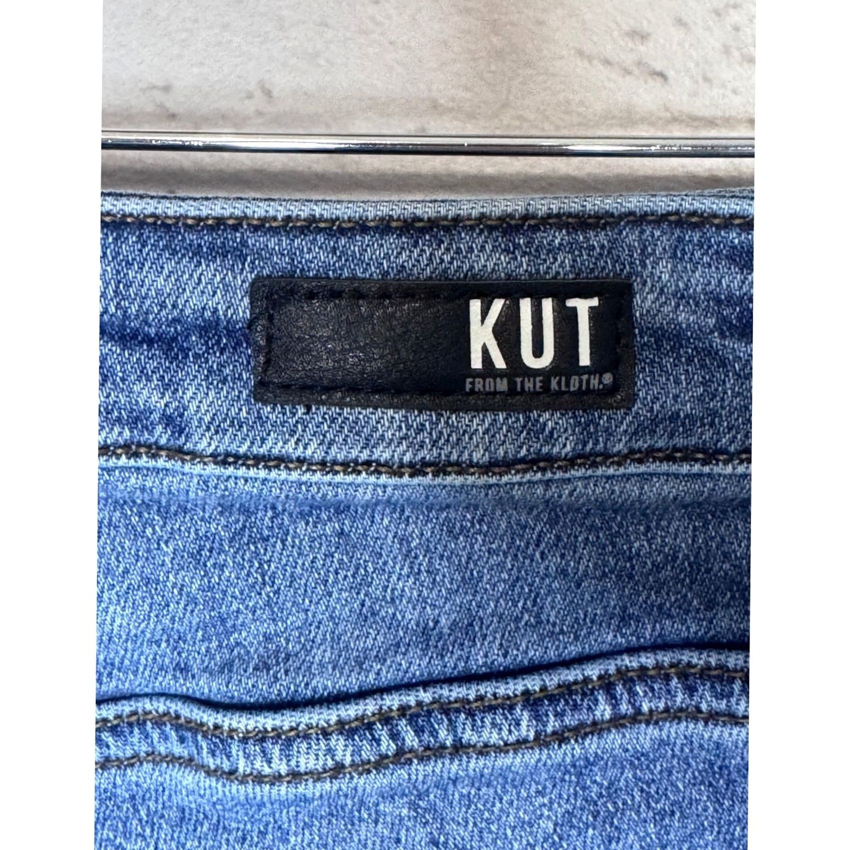 Vintage Kut From The Kloth Women's Blue Denim Jeans Distressed Button Fly Size 0 Size 25" / US 0 / IT 36 - 7 Thumbnail