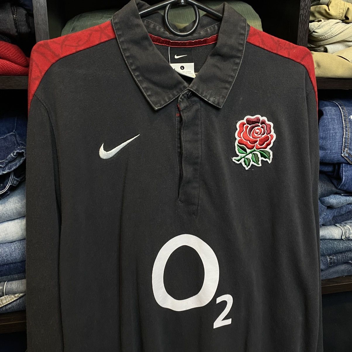 Nike Vintage Nike England Rugby o2 streetwear y2k longsleeve Size US L / EU 52-54 / 3 - 2 Thumbnail