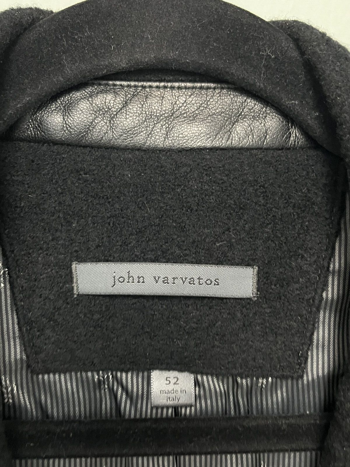 John Varvatos Notch Lapel Leather Collar Jacket 52 Size US L / EU 52-54 / 3 - 5 Thumbnail