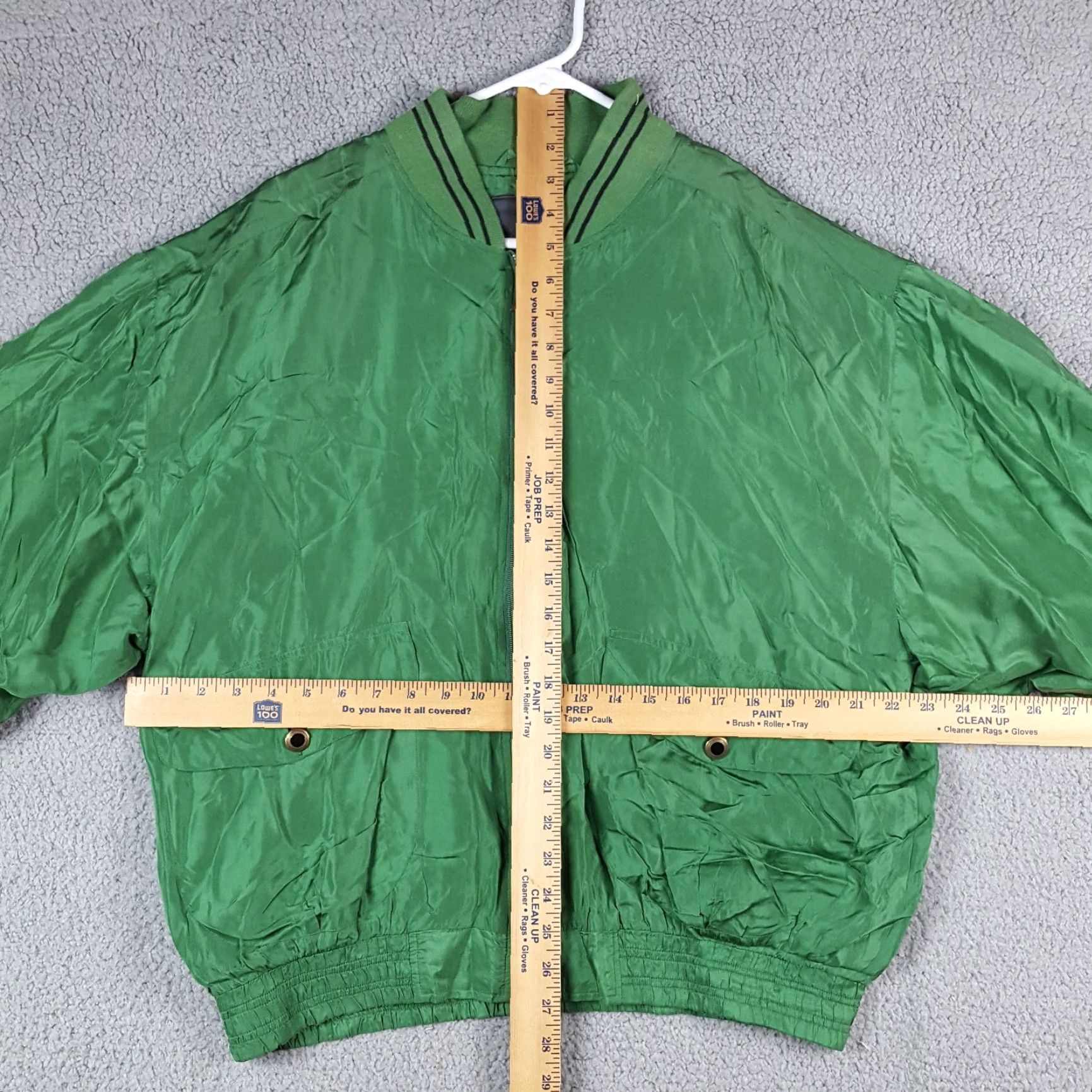 Etro VINTAGE Casual Isle 100% Silk Windbreaker Jacket Women's Size L Green Retro Zip Up 80s 90s Size L / US 10 / IT 46 - 7 Thumbnail