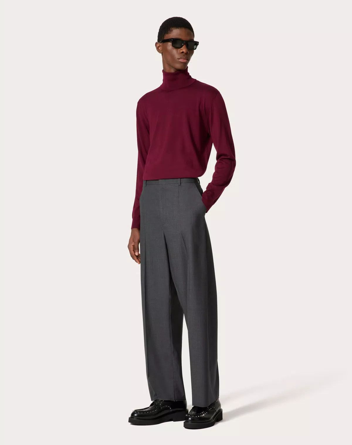 Valentino oc11z0725 High Neck Wool Jumper in Dark Red Size US S / EU 44-46 / 1 - 2 Thumbnail