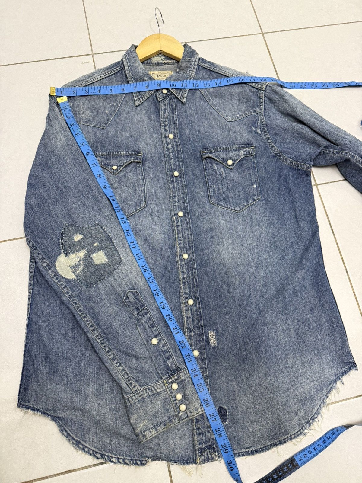 RRL Ralph Lauren Ralph Lauren RRL Distressed Cowboy Shirt Size US L / EU 52-54 / 3 - 23 Thumbnail