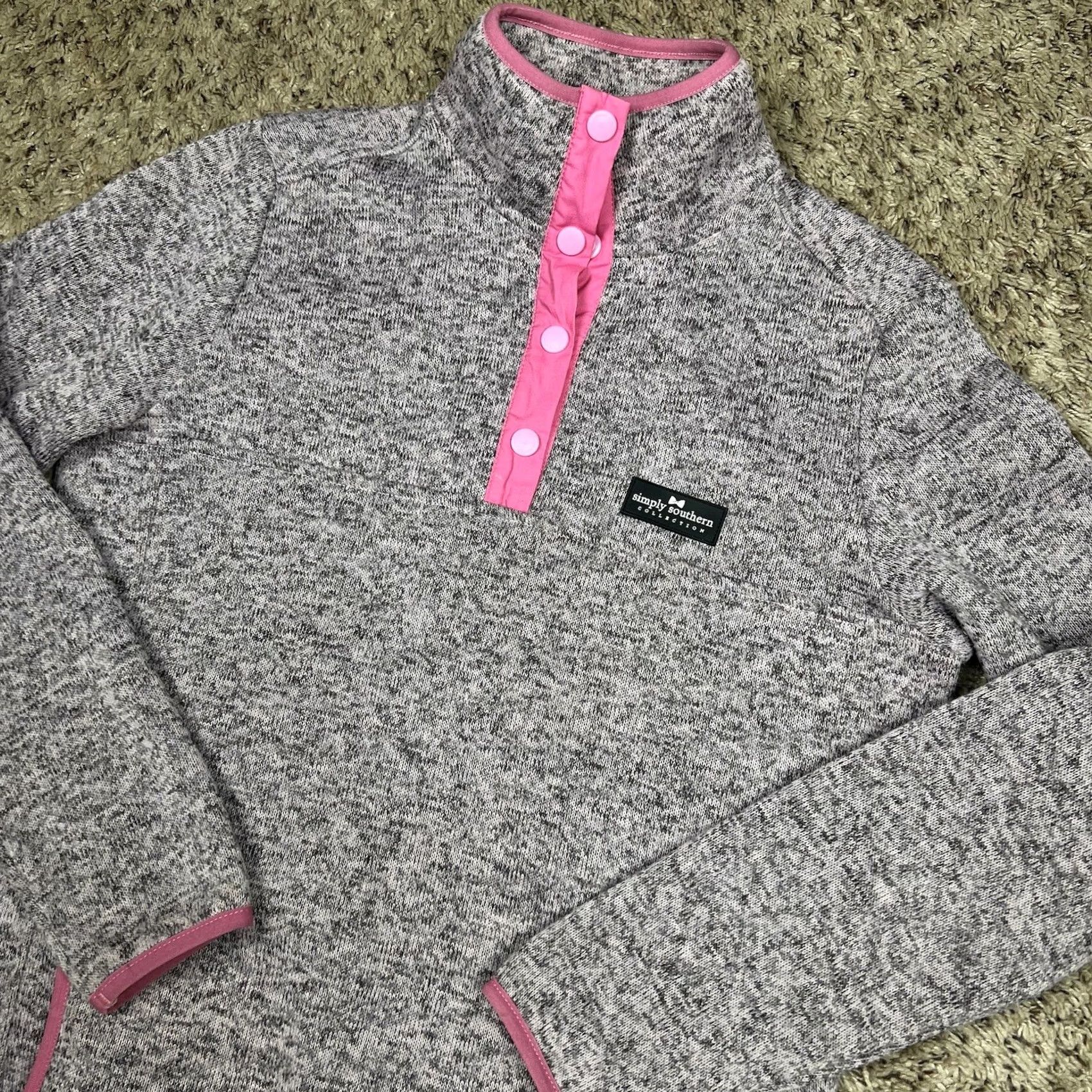 Vintage VINTAGE Simply Southern Jacket Womens S Pink Gray Henley Snap T Button Size S / US 4 / IT 40 - 4 Thumbnail