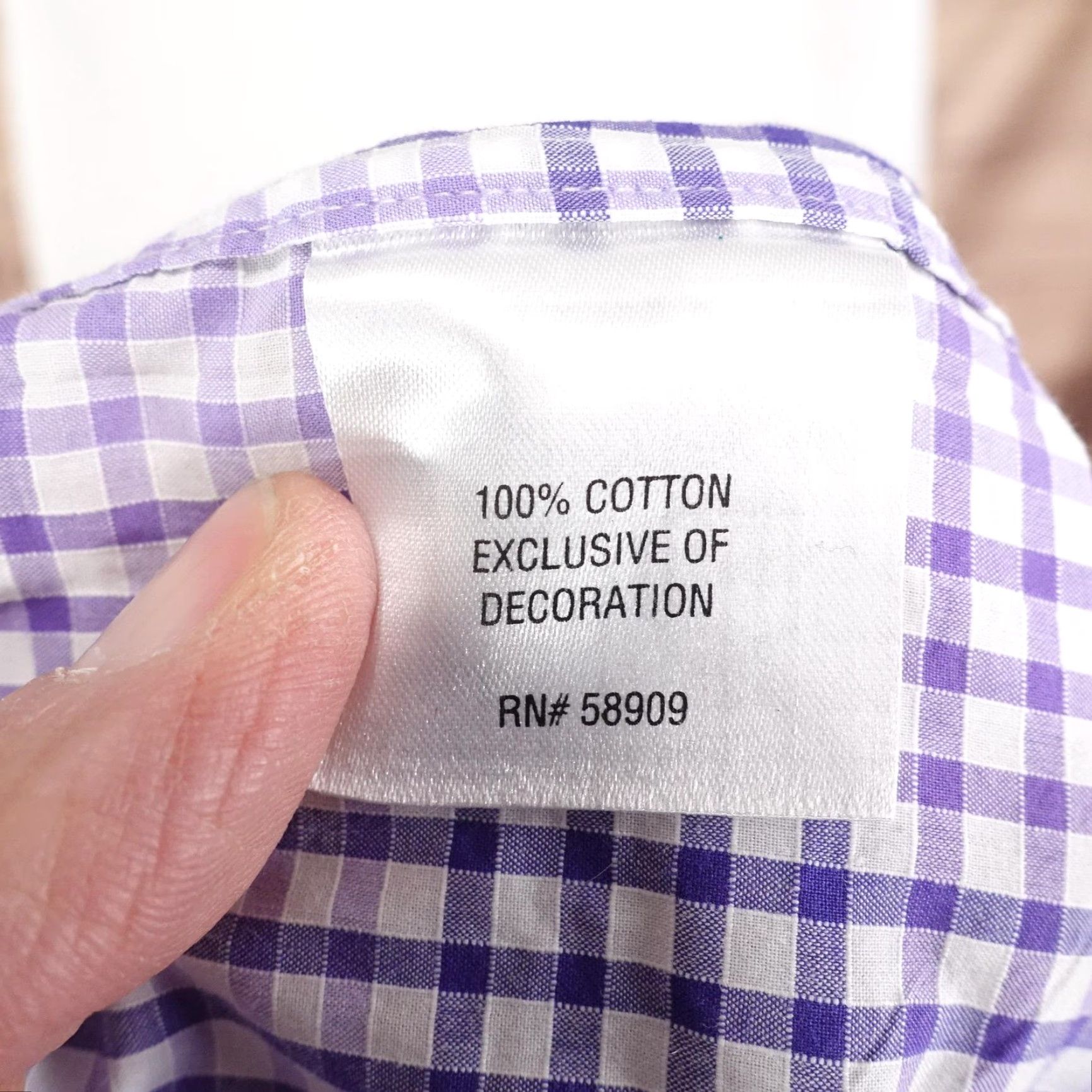 Cremieux Daniel Cremieux Classics Button Down Shirt Mens 2XL Purple Gingham 100% Cotton Size US XXL / EU 58 / 5 - 7 Thumbnail