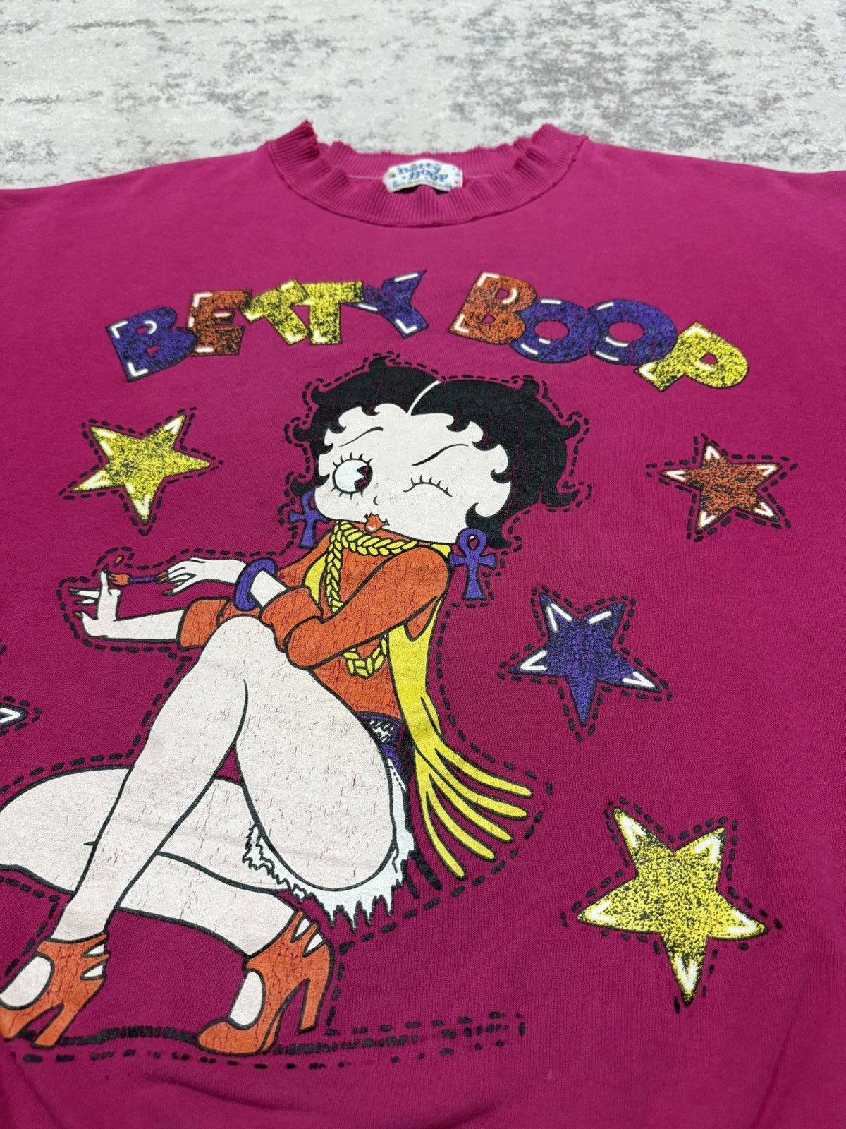 Cartoon Network Vintage Bettp Boop Fleischer Studios Distressed Sweatshirt Size US L / EU 52-54 / 3 - 6 Thumbnail