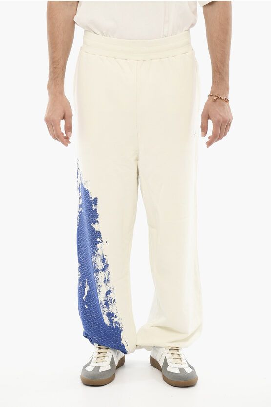 image of A Cold Wall Acid Wash Hem Cotton Joggers in White, Men's (Size 32)