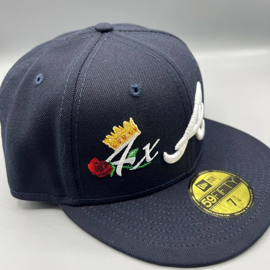 New Era Atlanta Braves Hat Men 7 1/4 59Fifty New Era Fitted Cap New Size ONE SIZE - 3 Thumbnail
