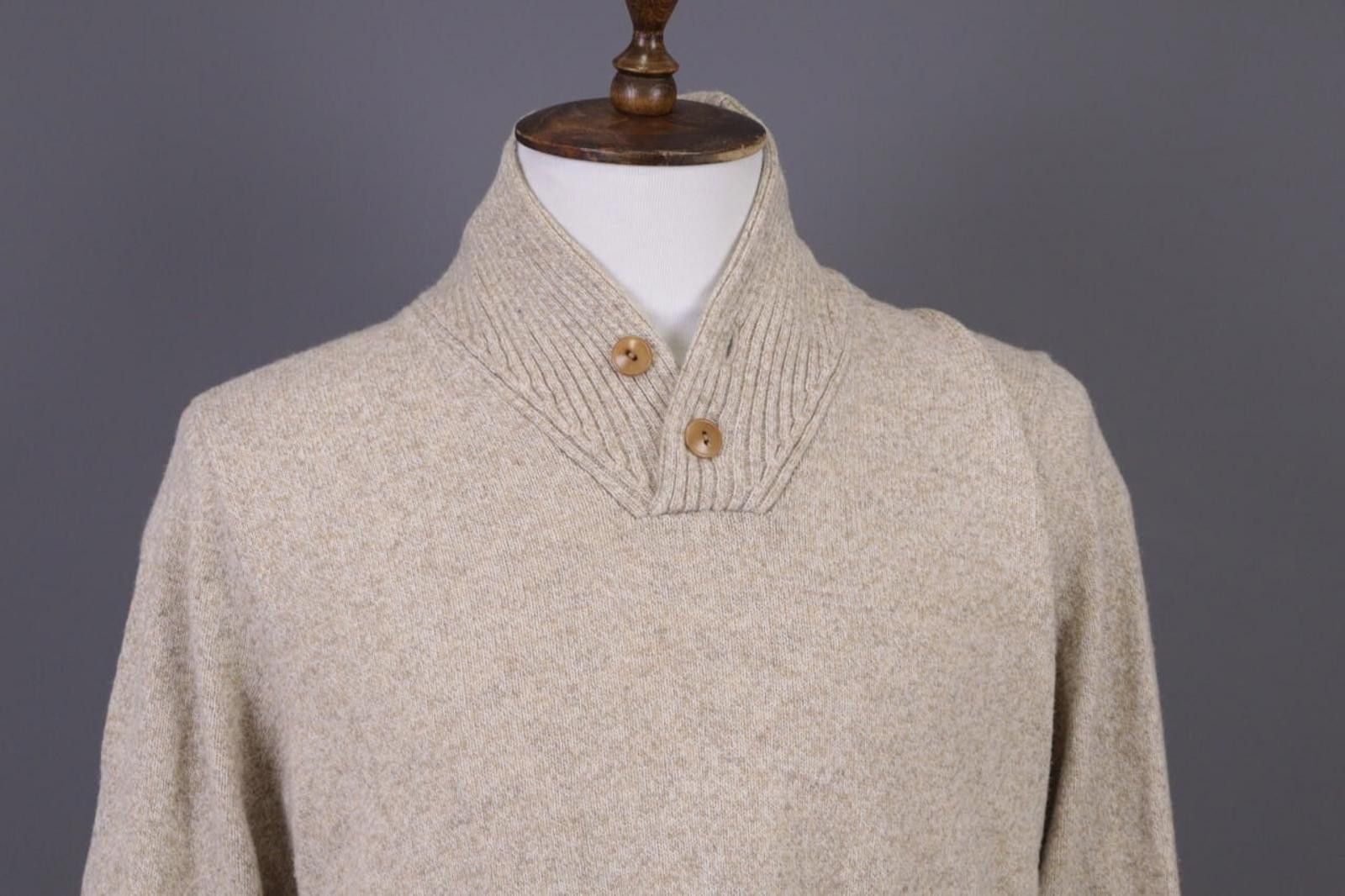 J.Crew J.Crew Beige Merino Shawl Knit Pullover Sweater Size M Size US M / EU 48-50 / 2 - 2 Thumbnail