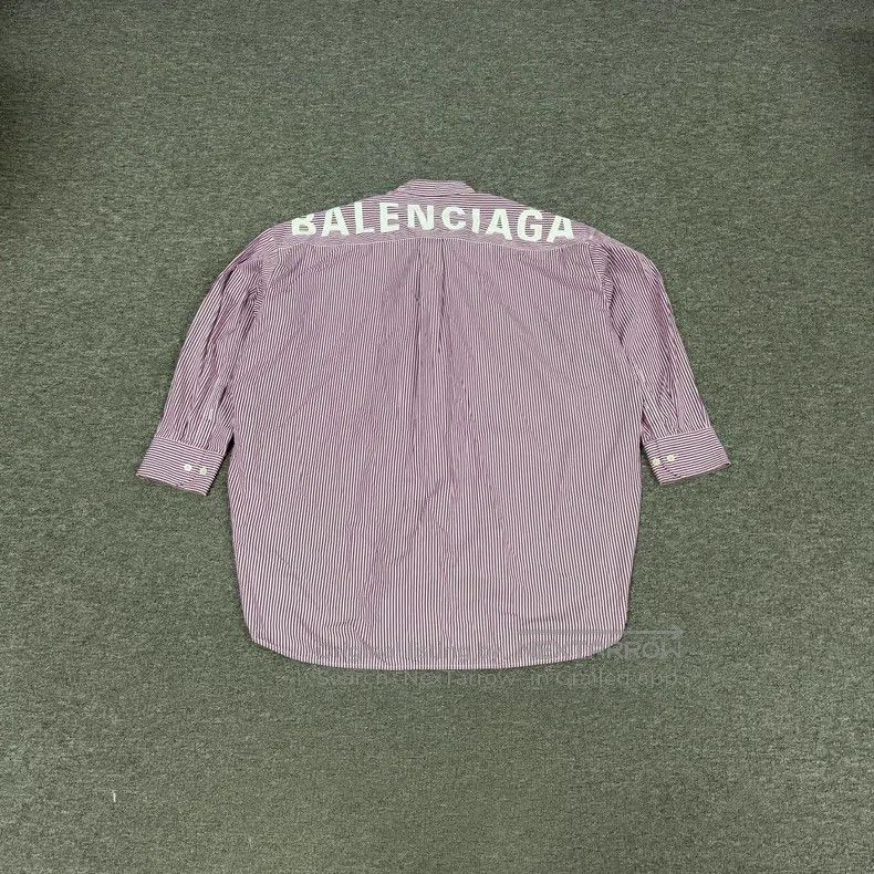 Balenciaga Balenciaga Back Letter Logo Striped Shirt Size XS / US 0-2 / IT 36-38 - 3 Thumbnail
