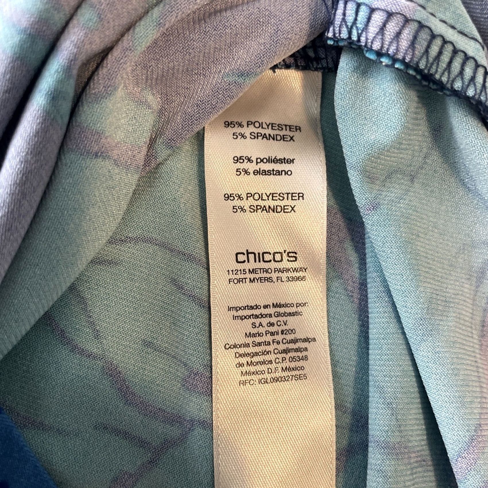 Vintage VINTAGE CHICOS Top Blue Floral 3/4 Sleeve Stretch Size 1 Made USA Easywear Size XS / US 0-2 / IT 36-38 - 7 Thumbnail